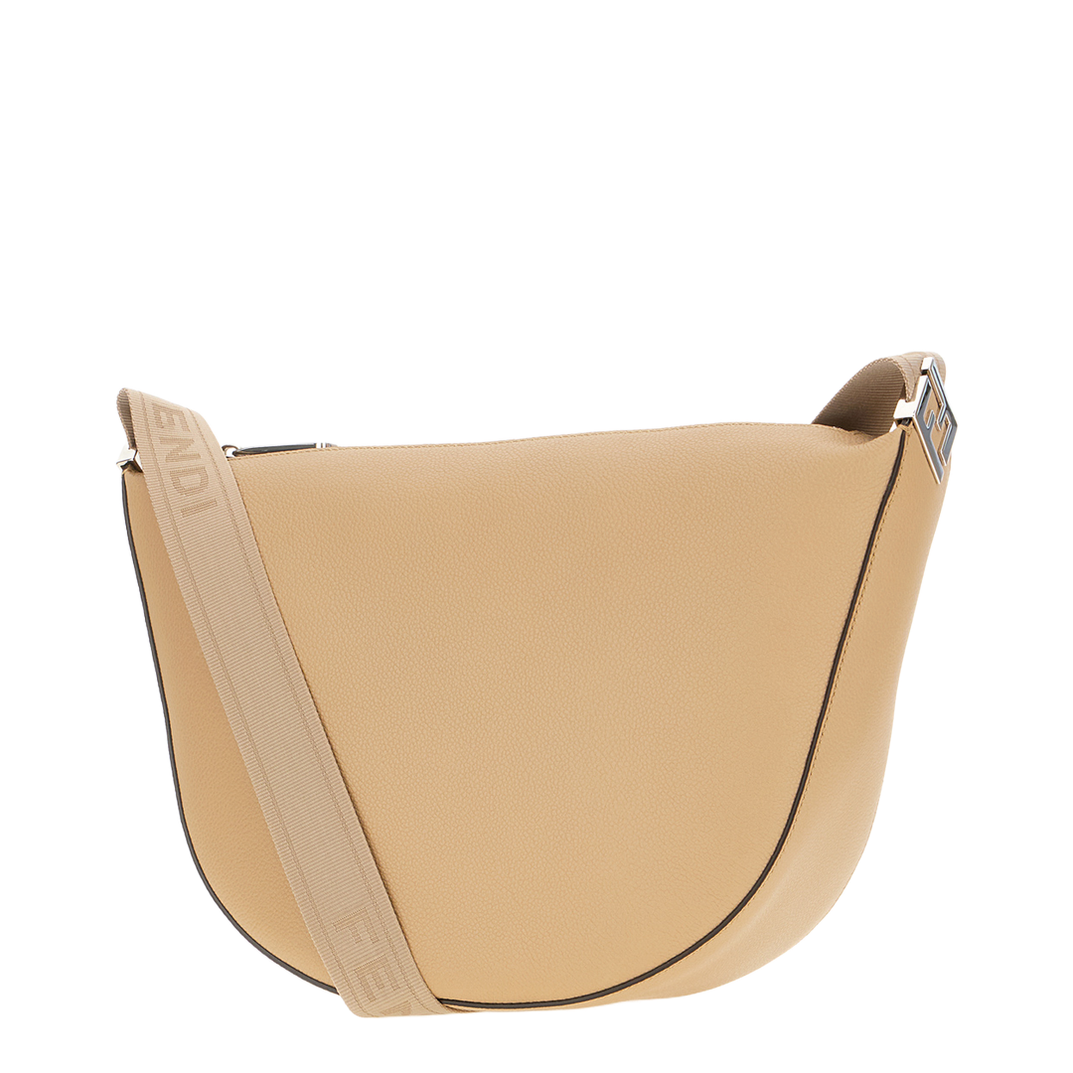 FF Squared Medium Calf Leather Crossbody - Beige - Image 2