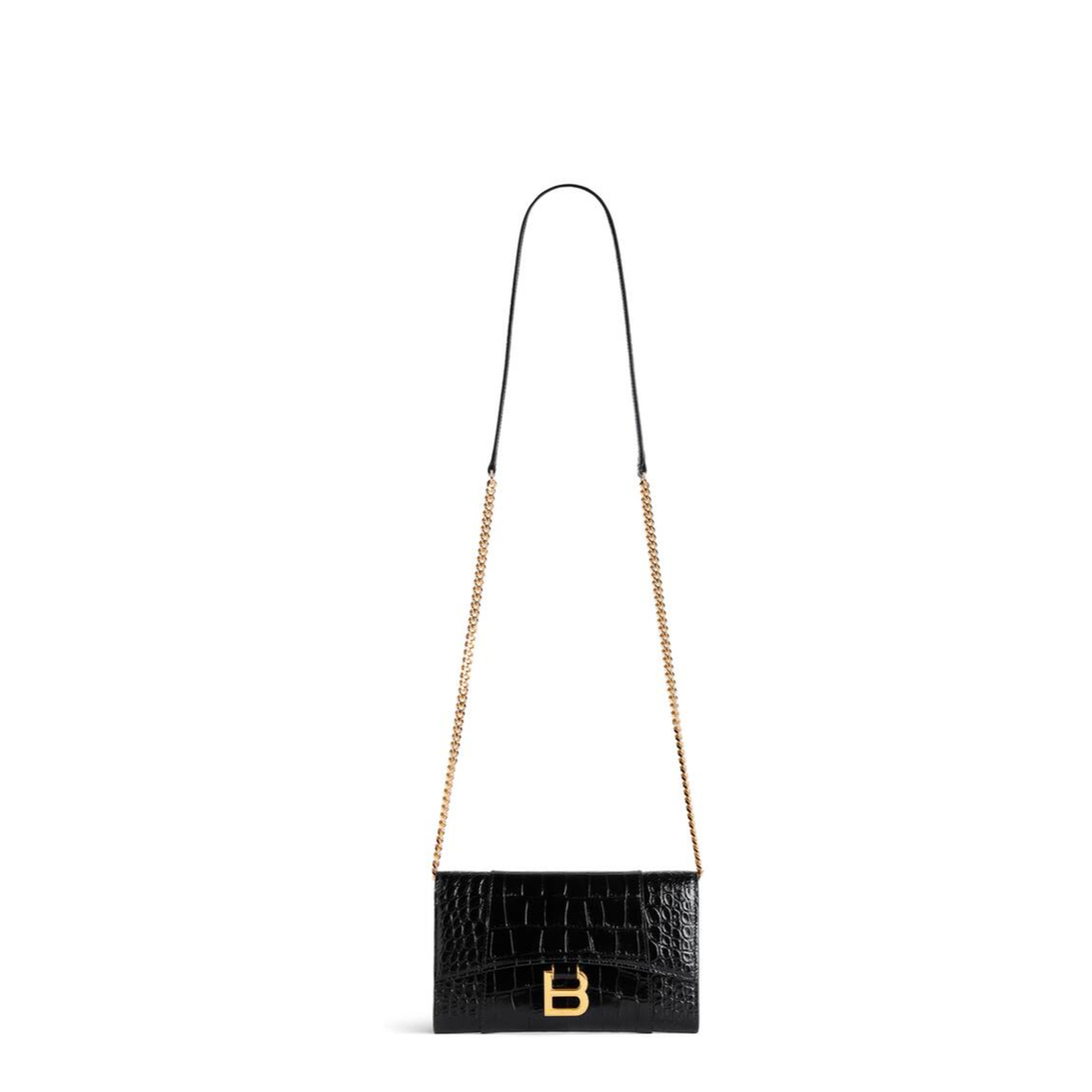 Hourglass Wallet On Chain in Black - Image 1