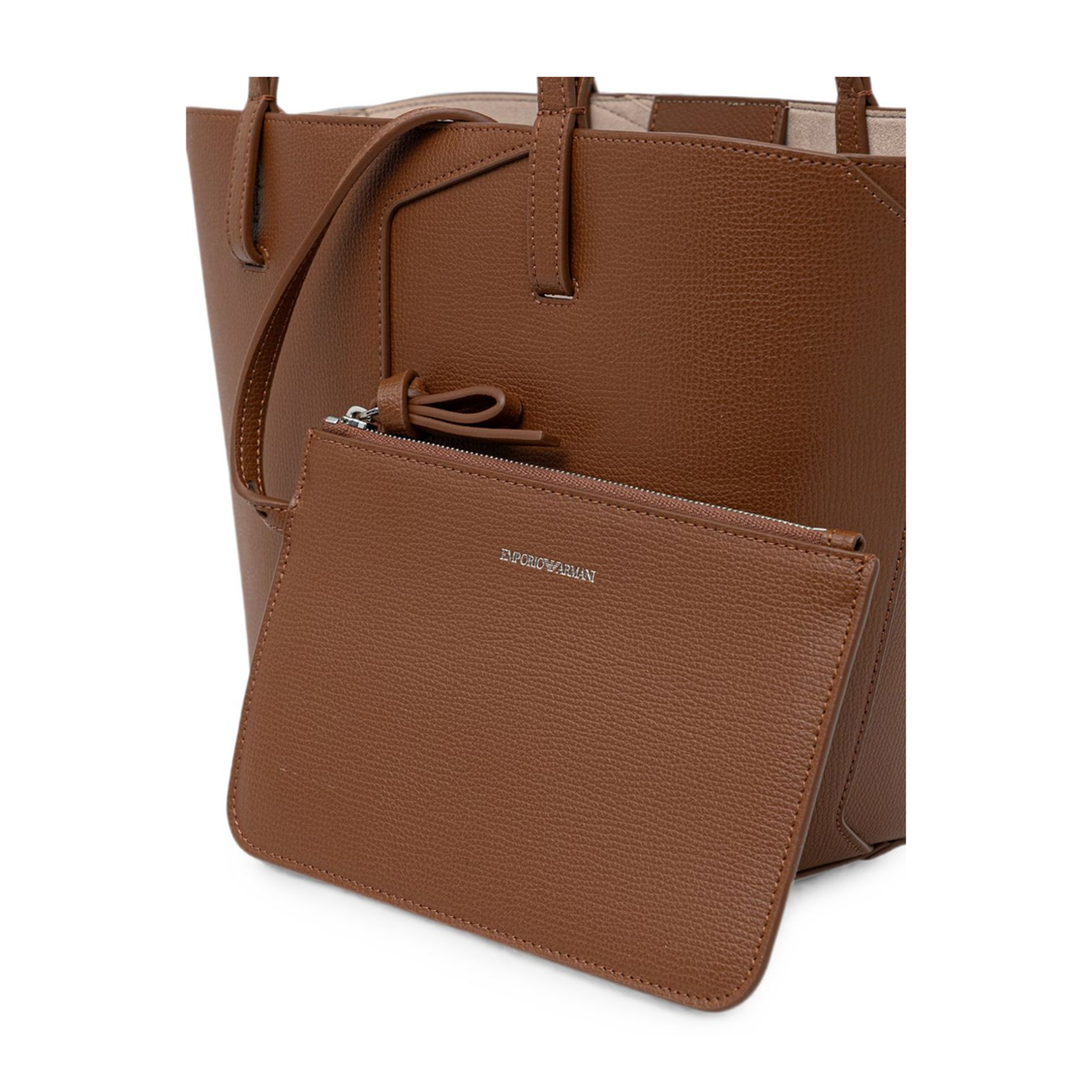 Leather Shopping Bag - Brown - Image 3