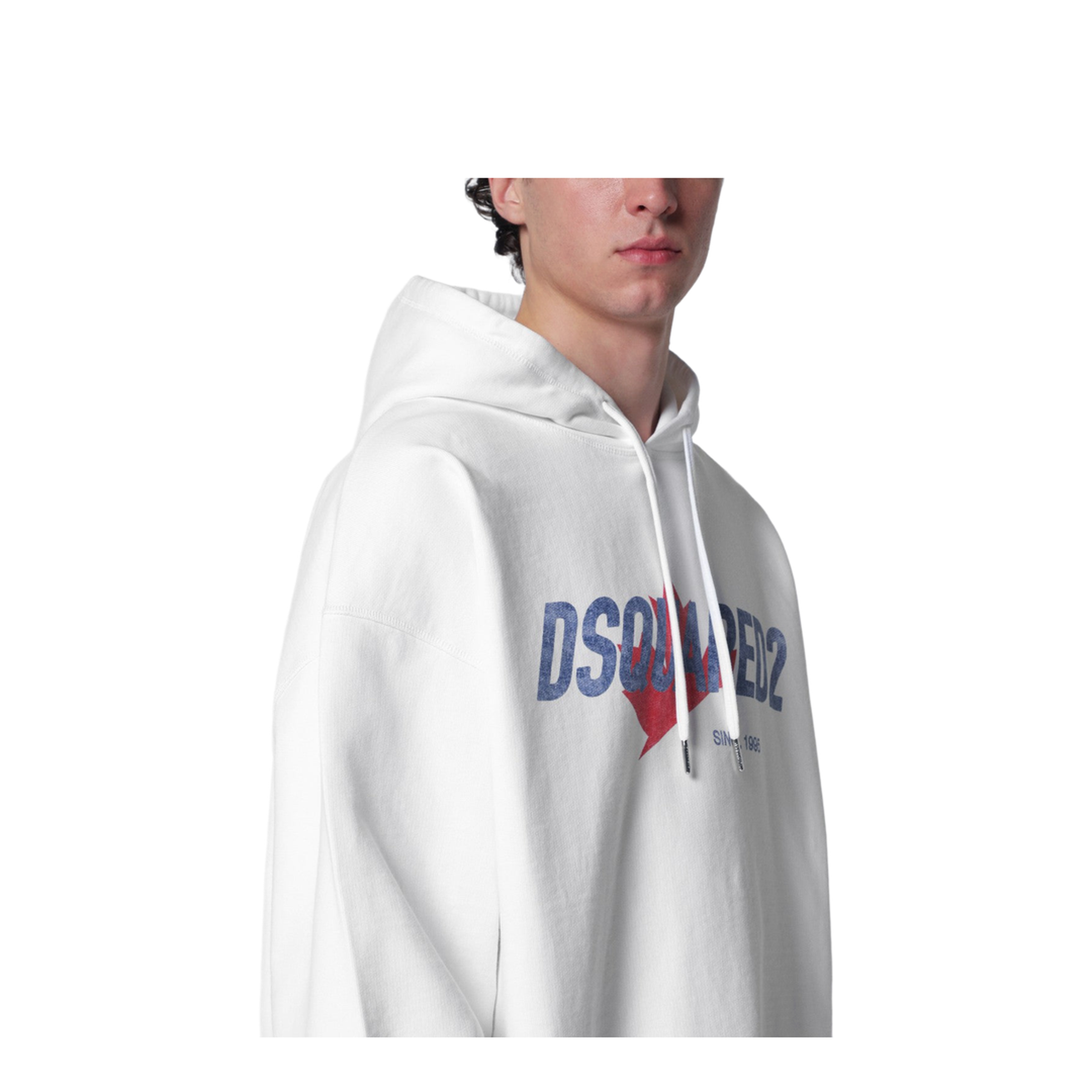 White Relaxed-Fit Sweatshirt with Logo Print - Image 2