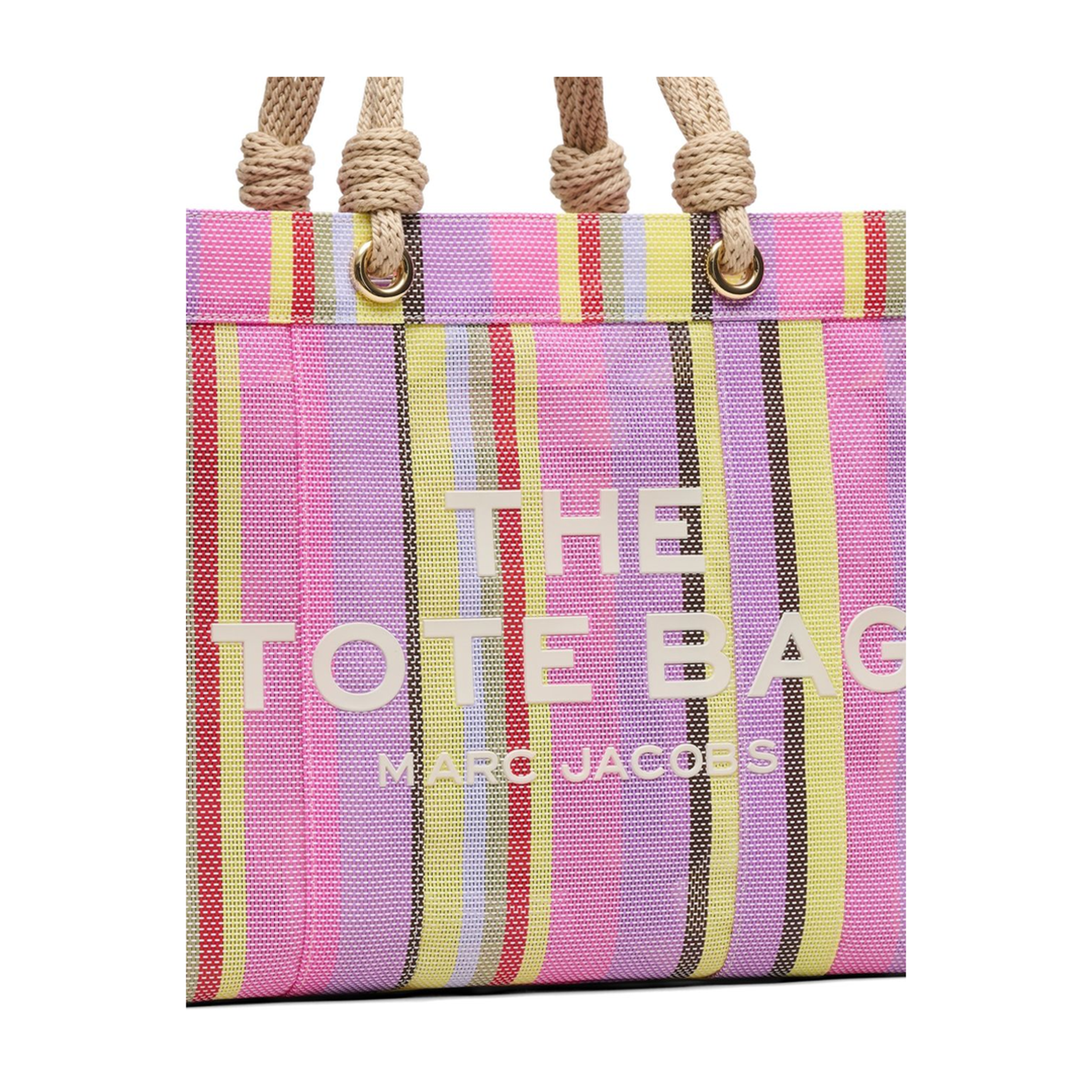 The Stripe Mesh Large Tote Bag - Purple Multicolor - Image 6