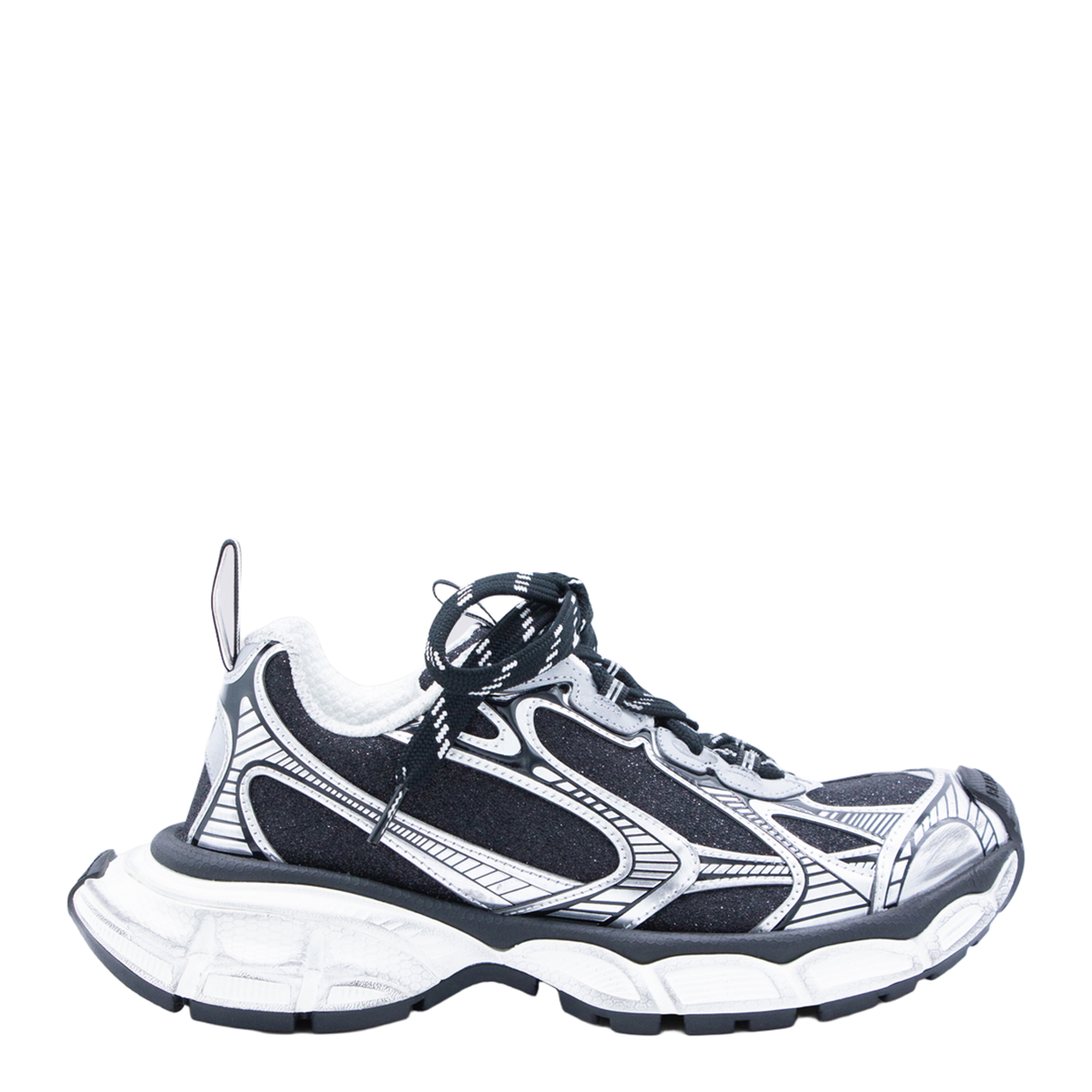 3XL Sneakers in Black and Silver with Glitter - Image 2