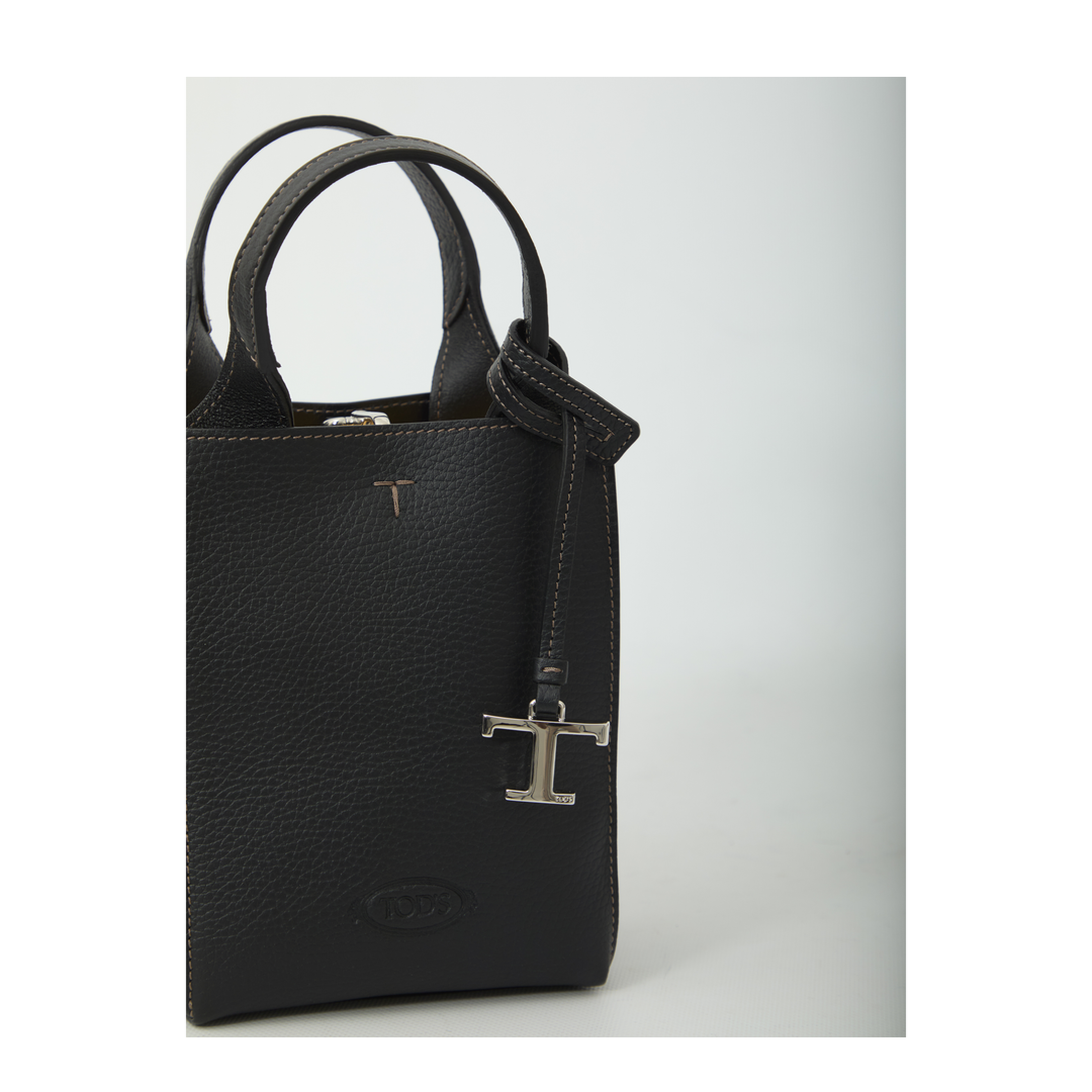 T Timeless Micro Calf Leather Handbag - Black - Image 4