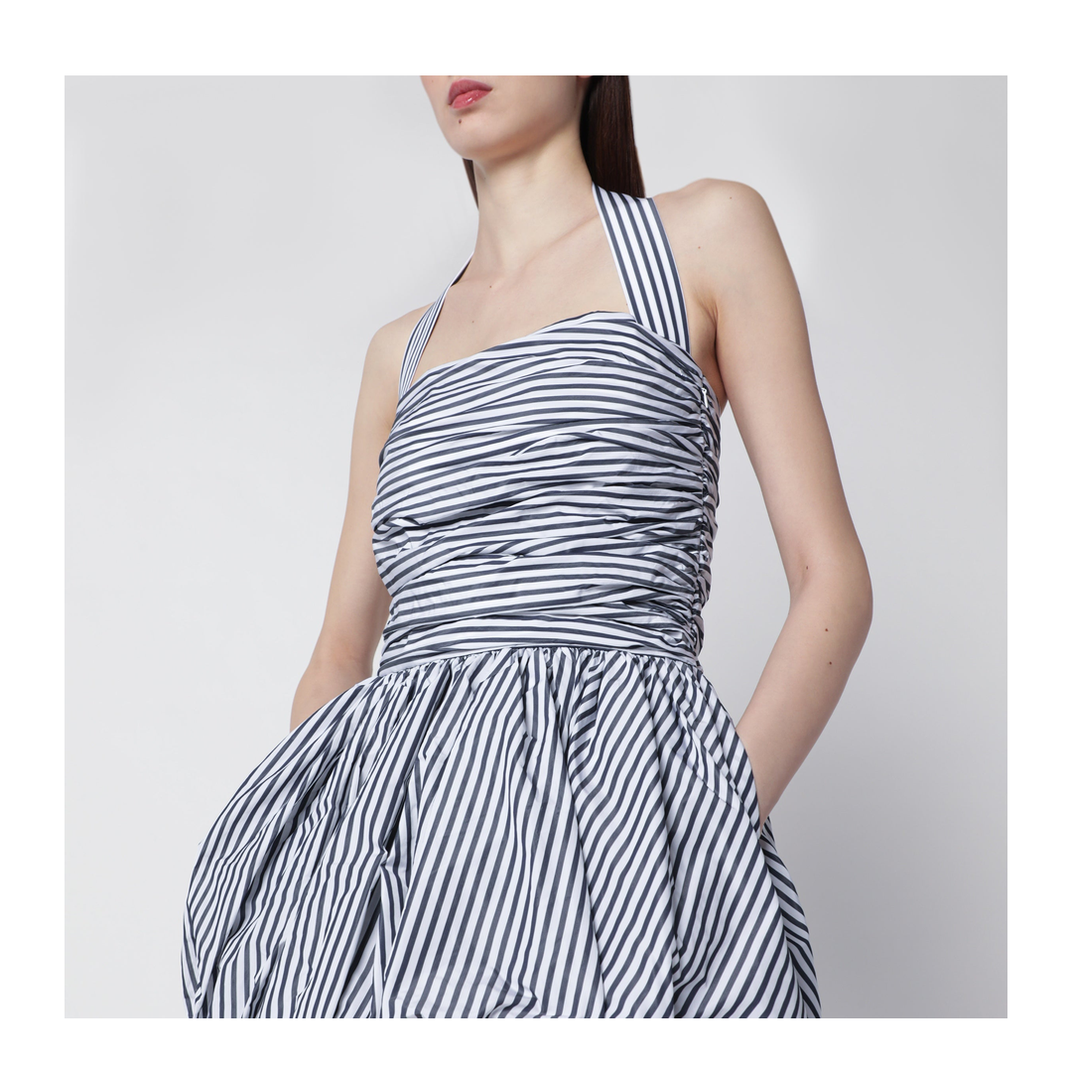 Mini Bloomer Dress with Stripes and Open Back - Image 2