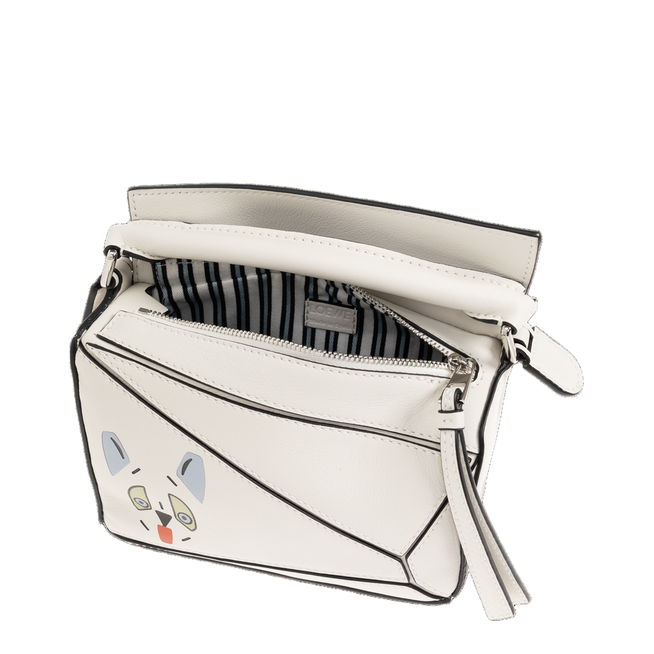 Futurist Cat Puzzle Mini Crossbody Bag - White - Image 5