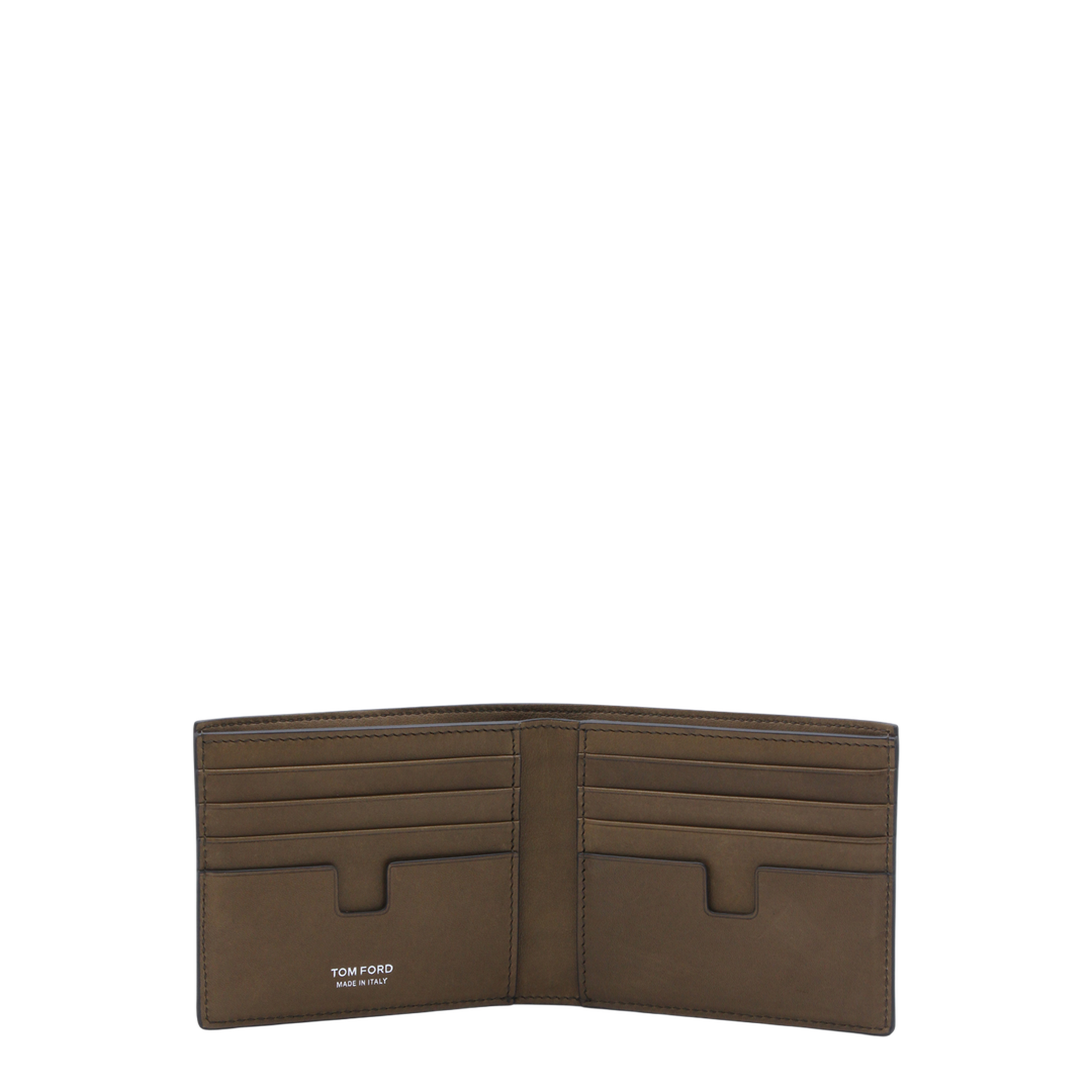 Nubuk T-Line Classic Bifold Wallet in Olive Brown - Image 6