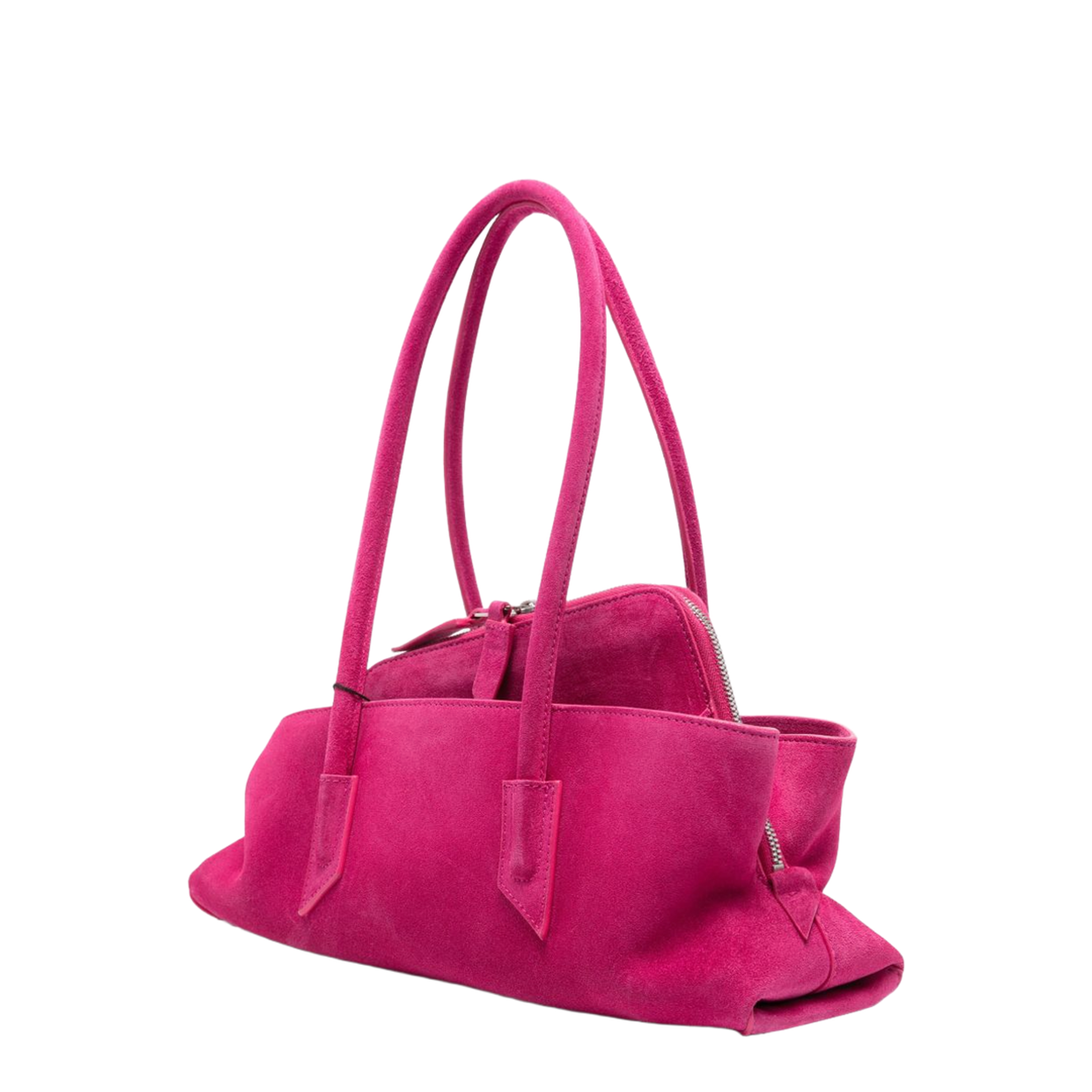 La Passeggiata Small Suede Top Handle Bag - Cyclamen - Image 5