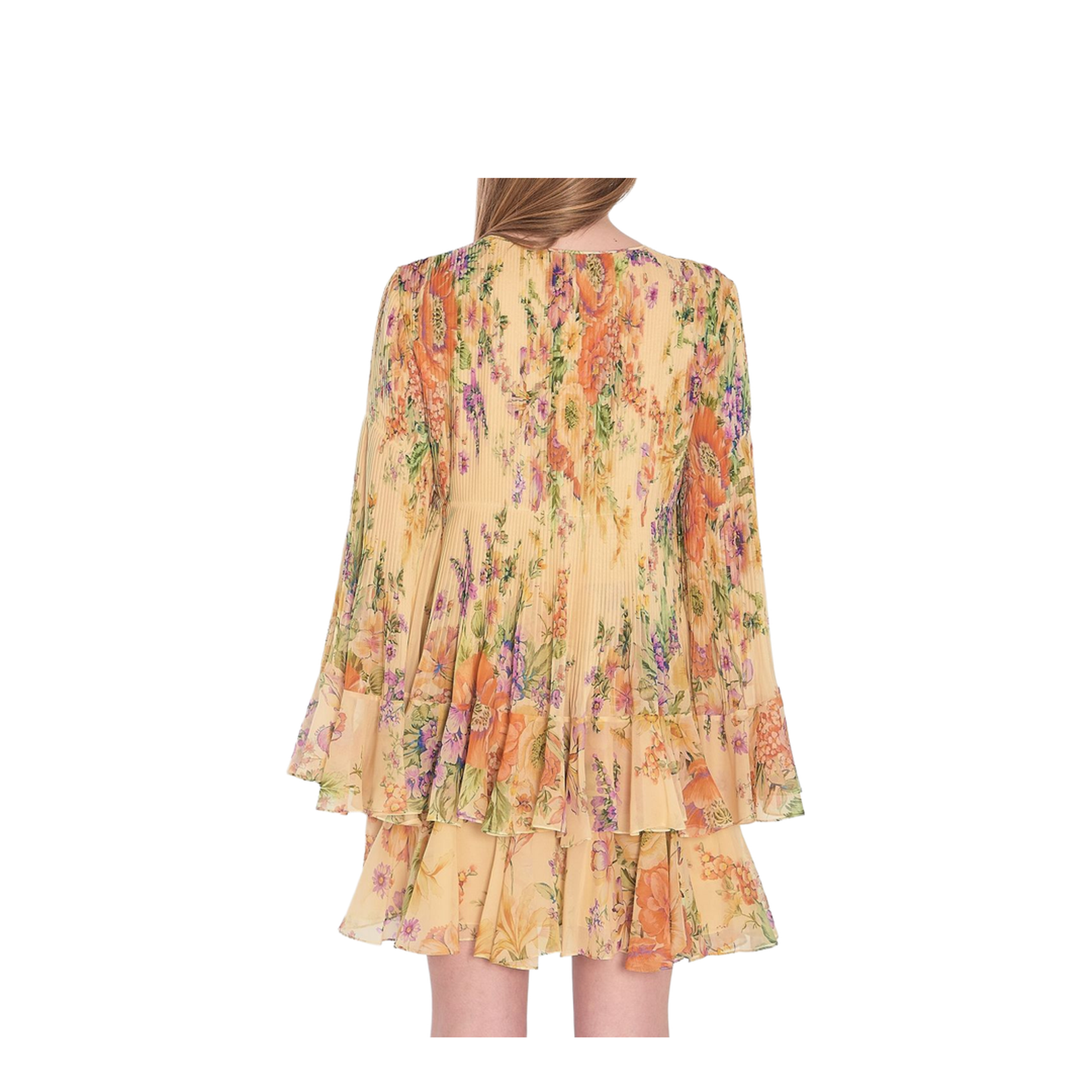 Mini Pleated Dress in Silk Georgette - Image 5