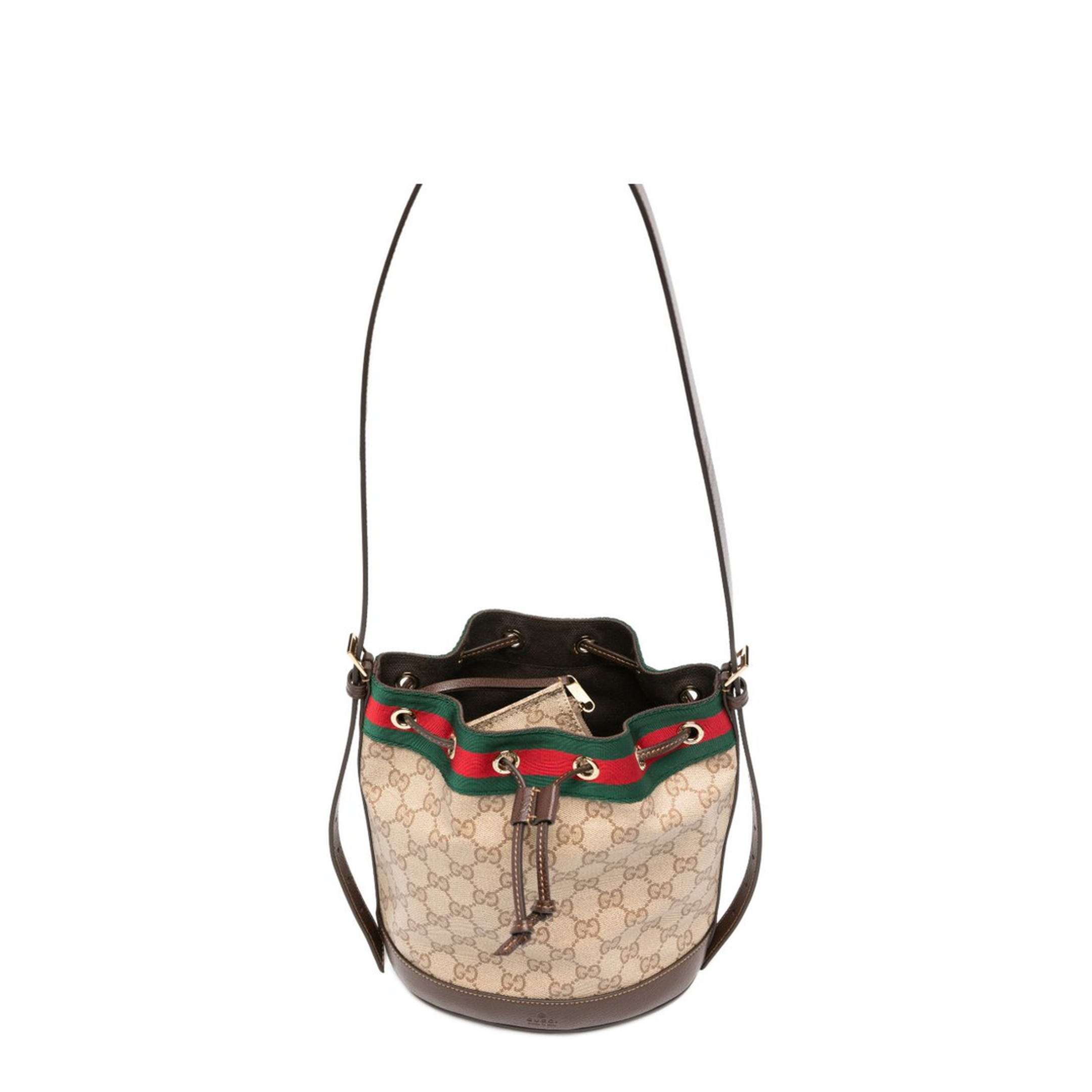 Venice Small GG Coated Canvas Bucket Bag - Sand and Brown GG Canvas - Image 5