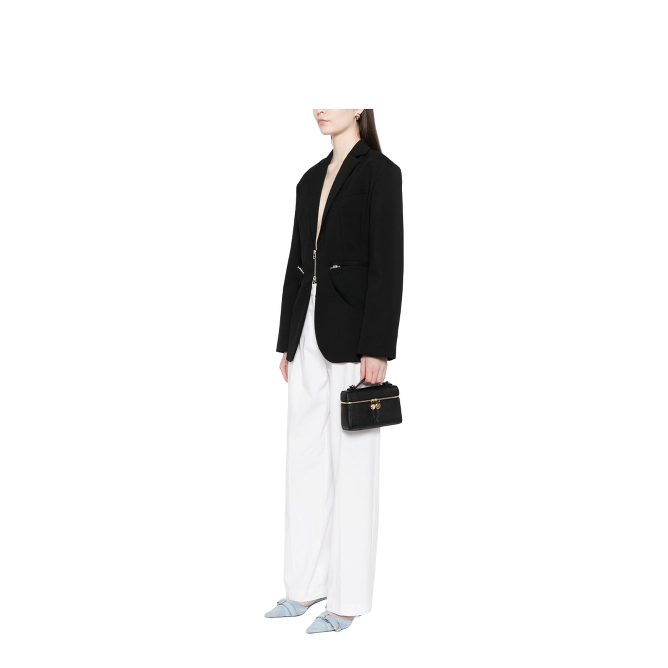 Romy Slim Top Handle Bag - Black - Image 2