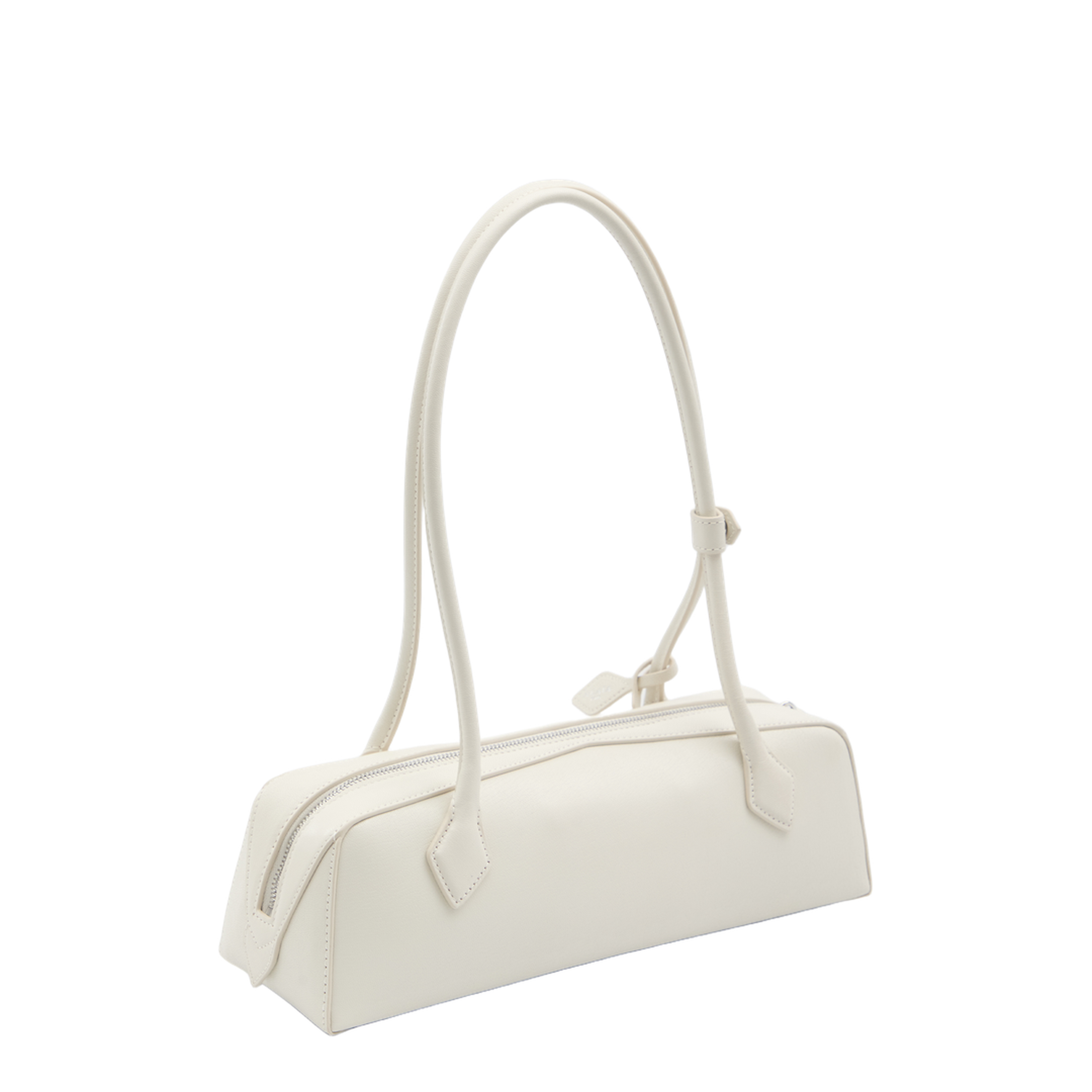 Le Teckel Medium Shiny Goatskin Shoulder Bag - Ivory (Off-white) - Image 2