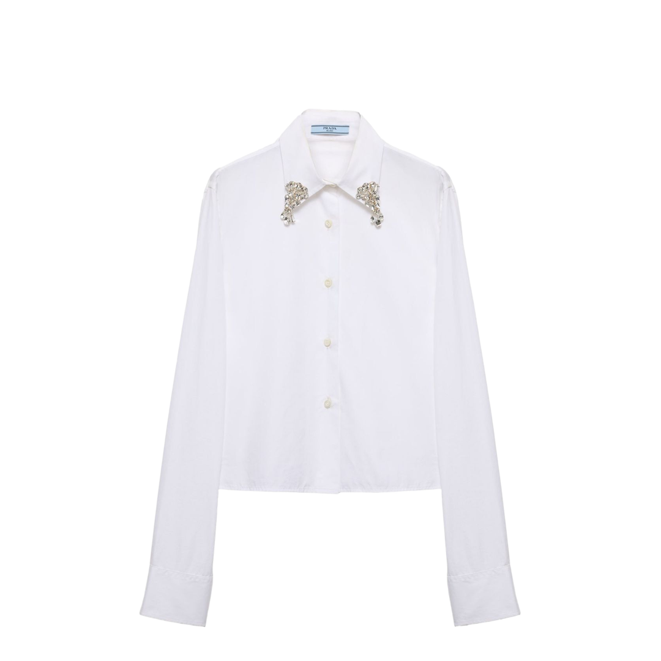 Boxy Shirt in Embroidered Poplin - Image 1