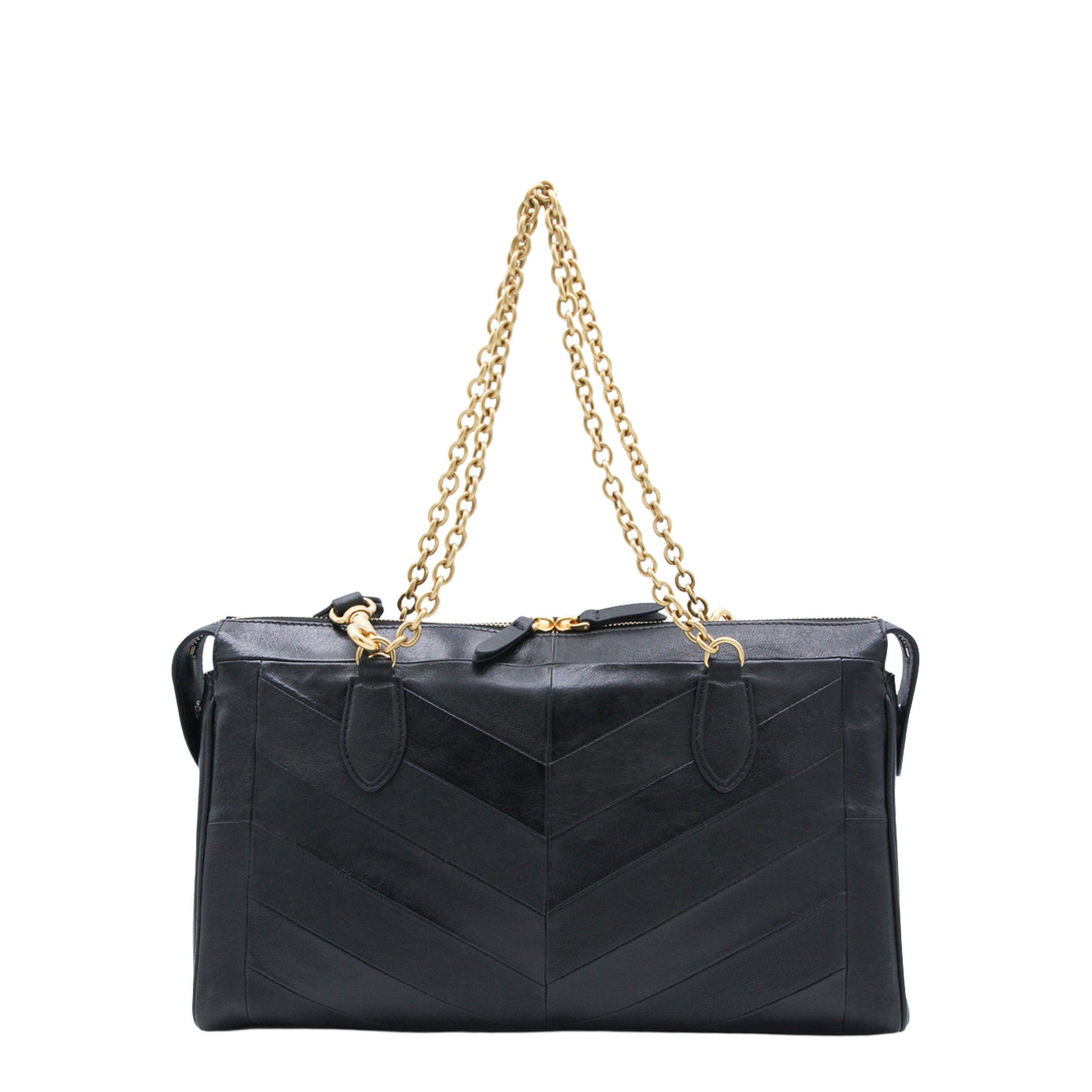 Black Leather Panthea Shopping Bag - Image 3