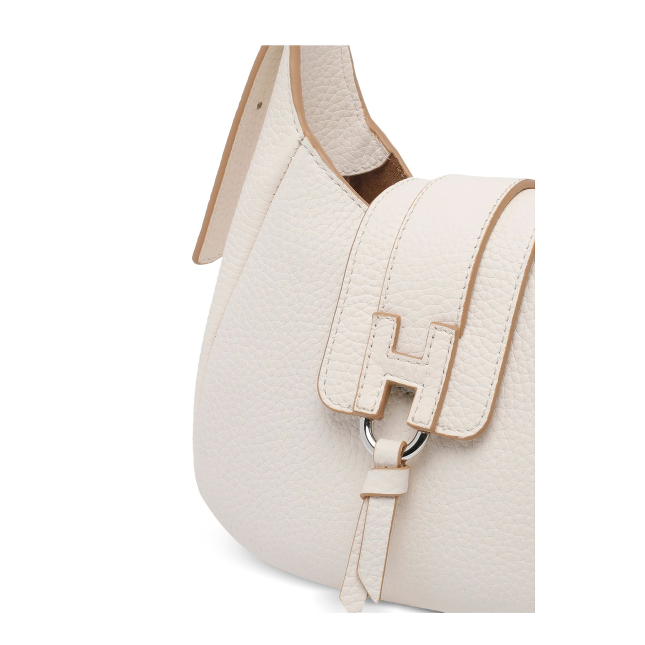 Trend Hobo Mini Calf Leather Hobo Bag - Bianco - Image 4