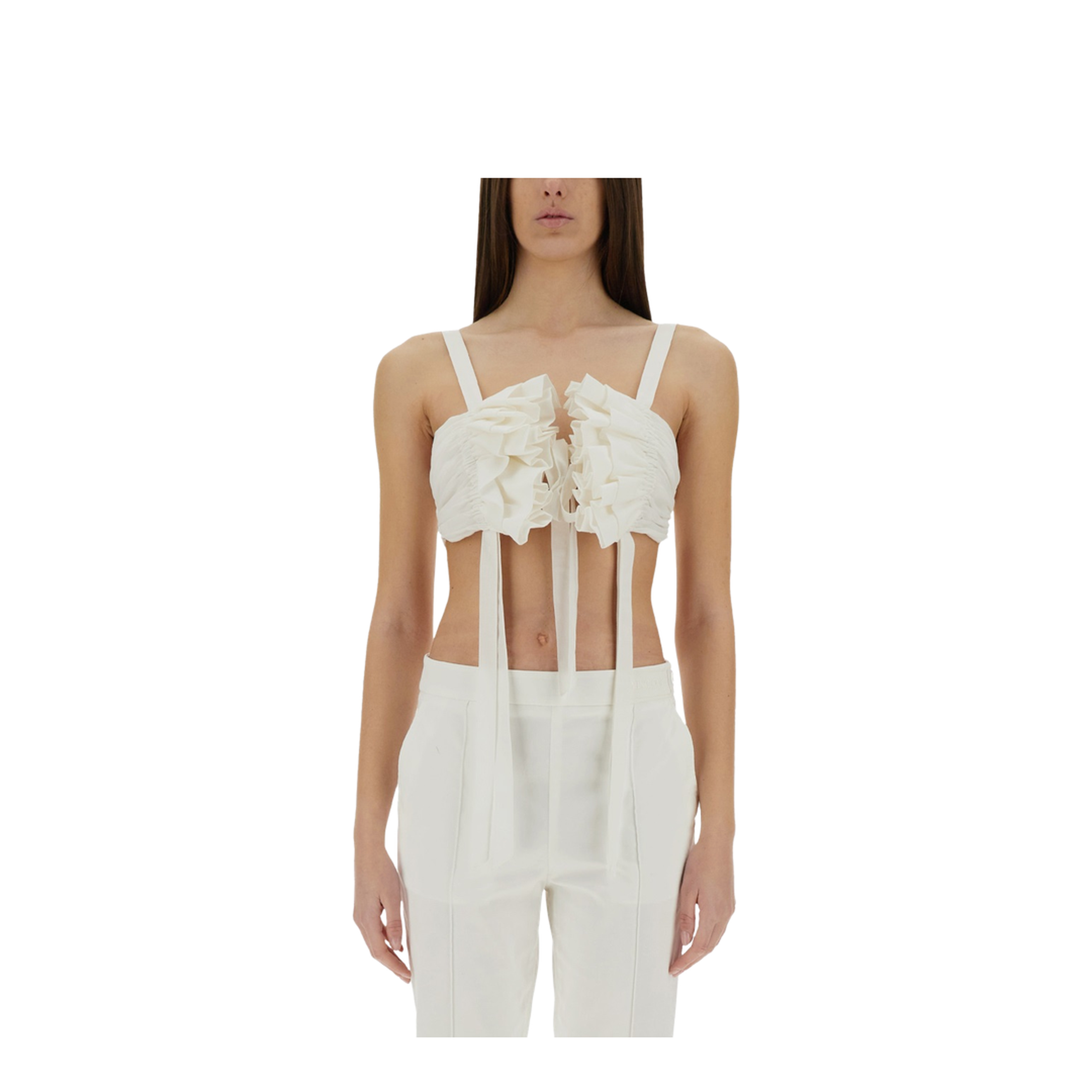Cotton and Silk Voile Crop Top - Image 1