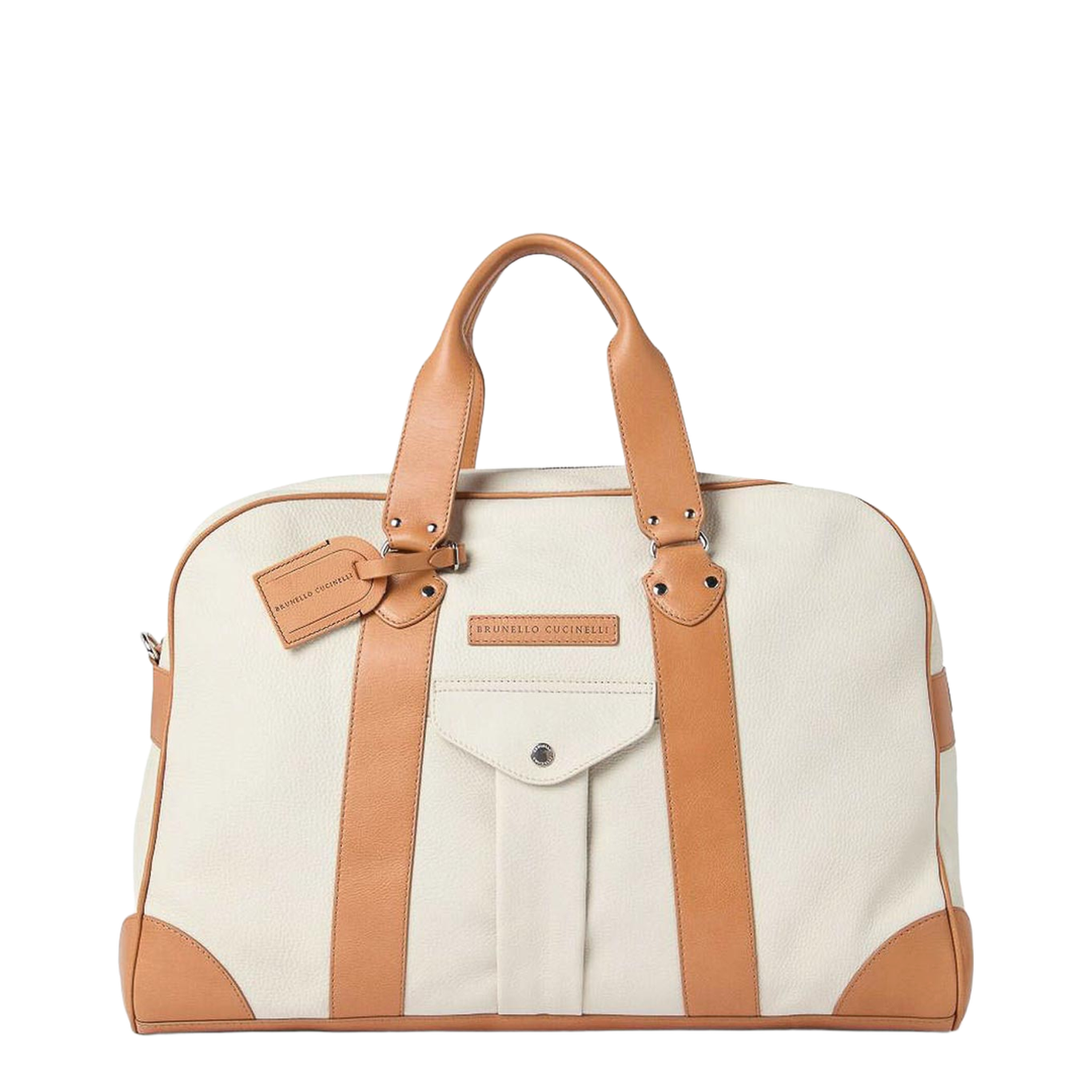 Large Calf Leather Duffle Bag - Ivory - Image 2