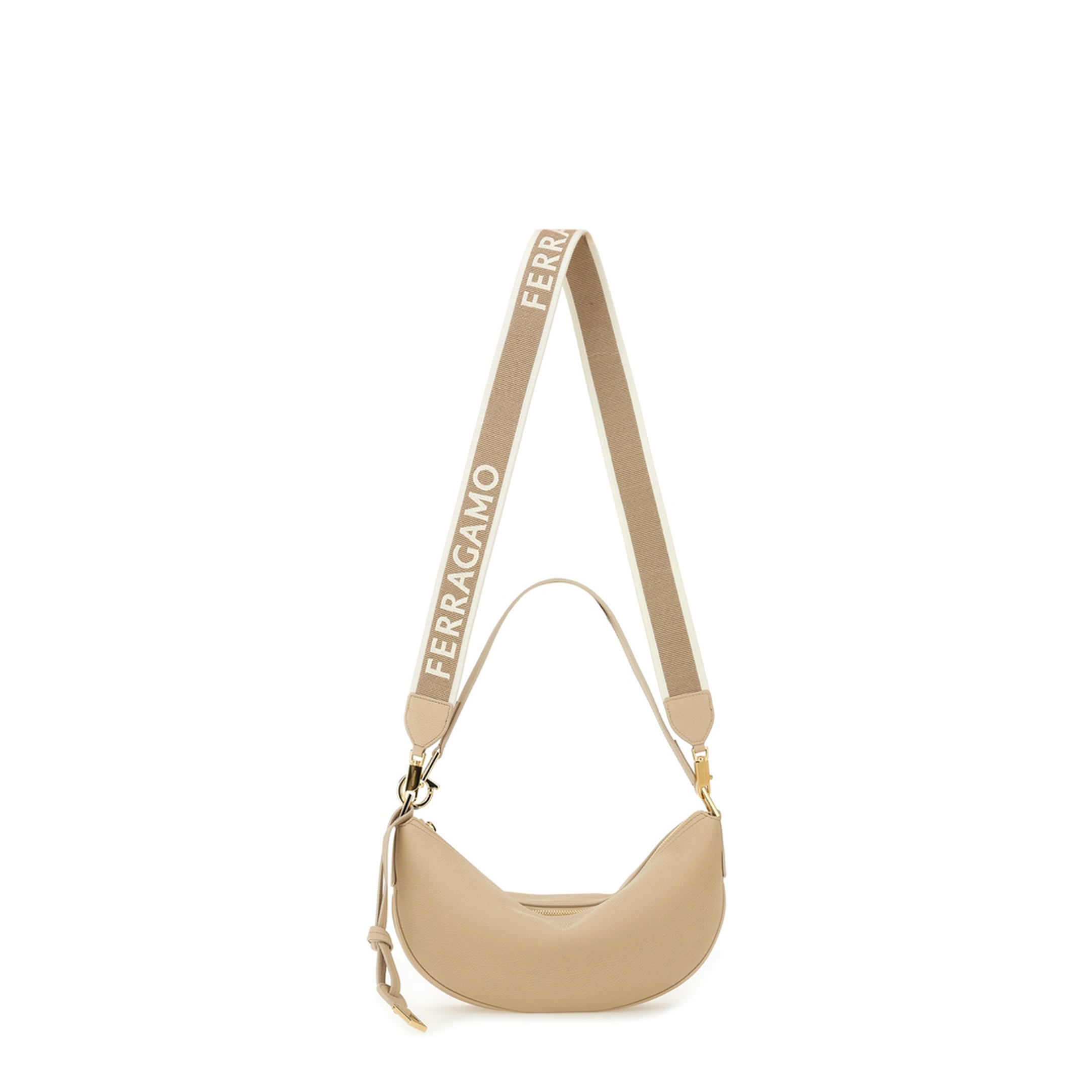 Small Hobo Shoulder Bag - Beige - Image 2