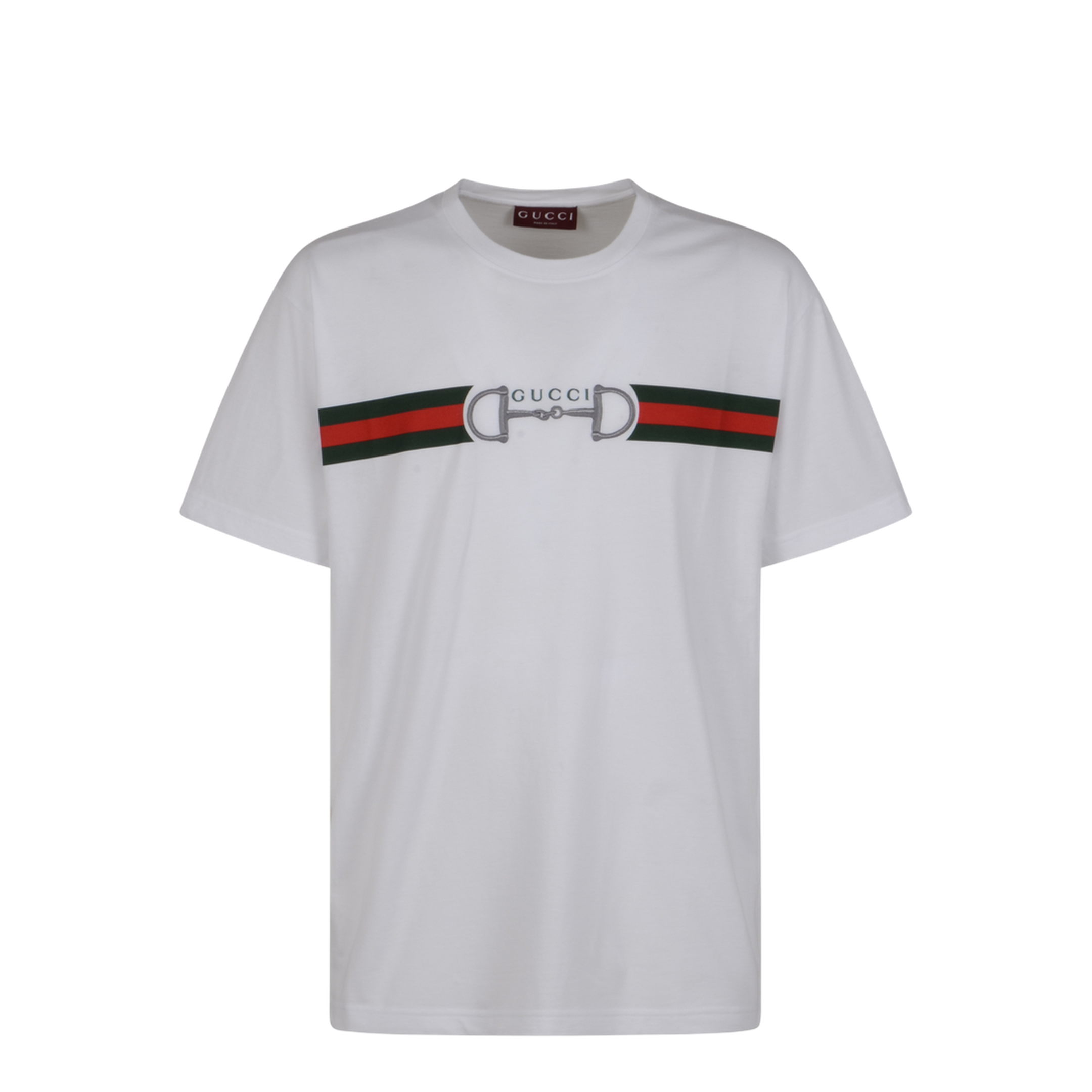 Cotton Jersey T-Shirt with Embroidery in White - Image 1