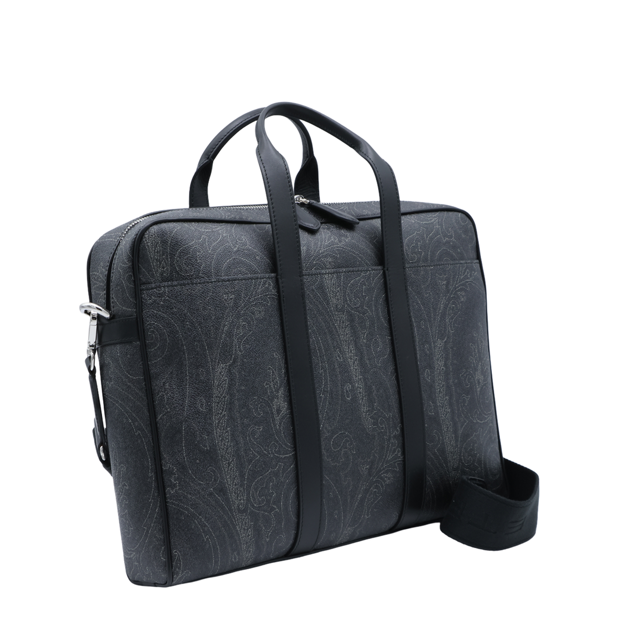 Coated Canvas Briefcase - Black - Image 4