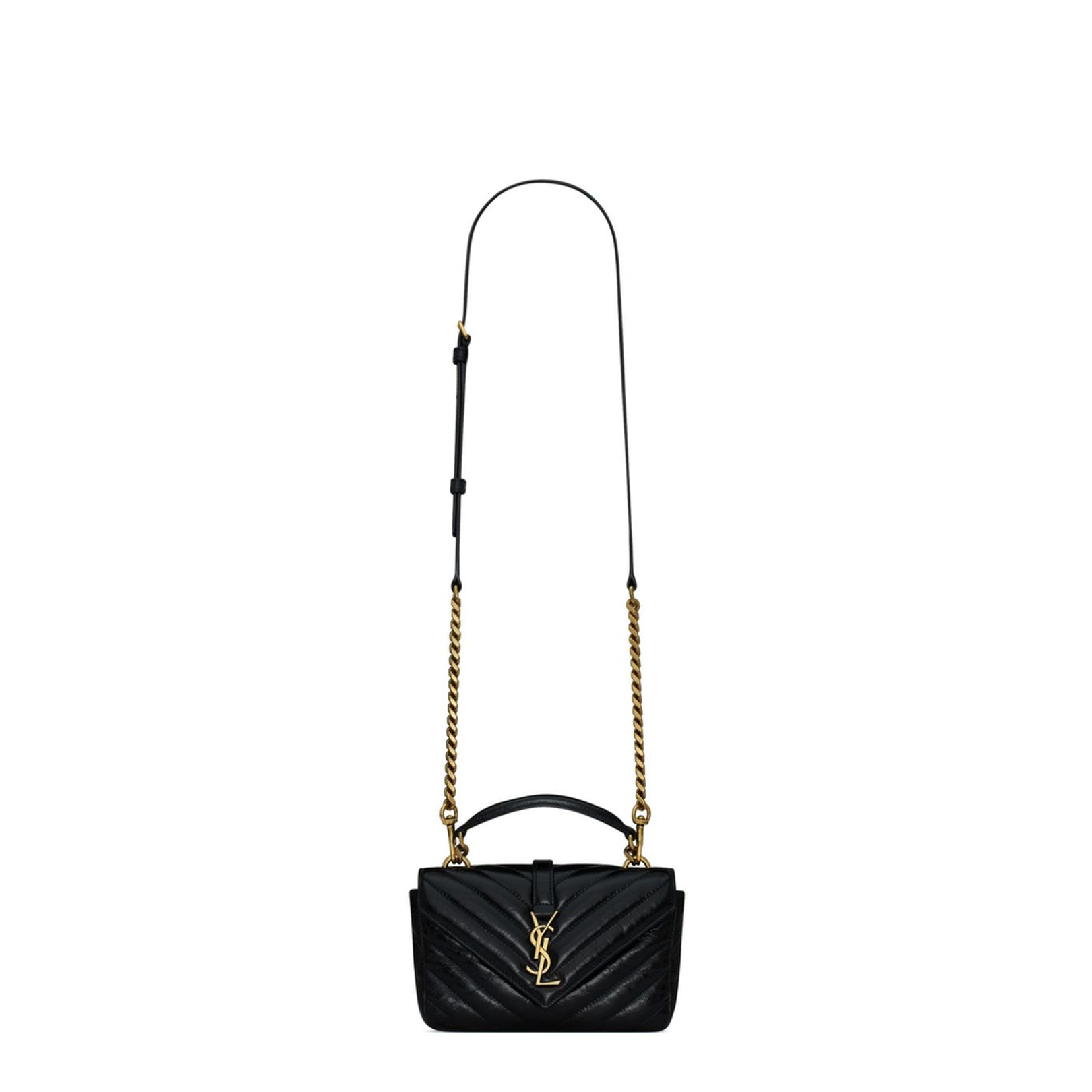 College Mini Leather Shoulder Bags - Black - Image 2