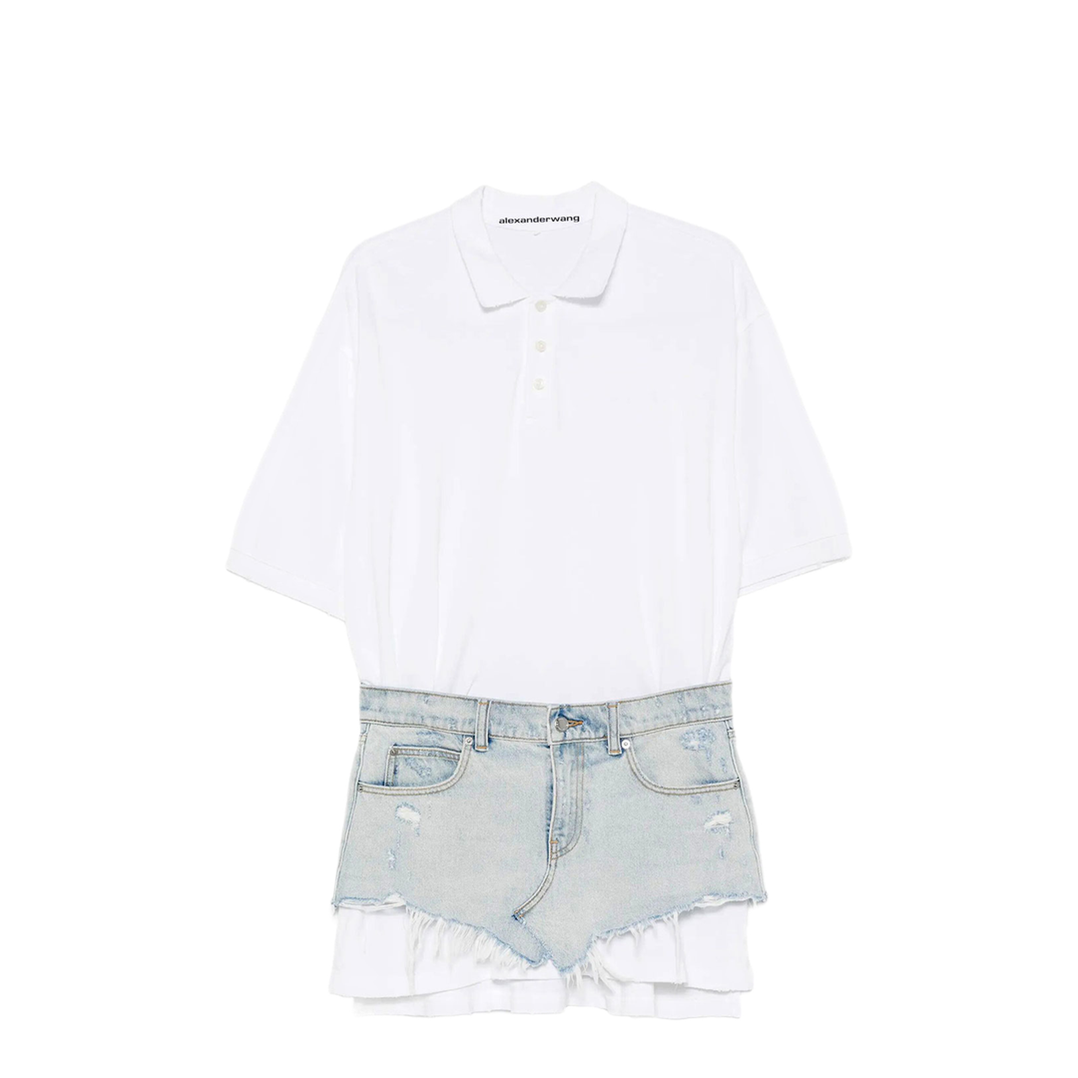 Pre-Styled Denim Polo Dress - Image 1