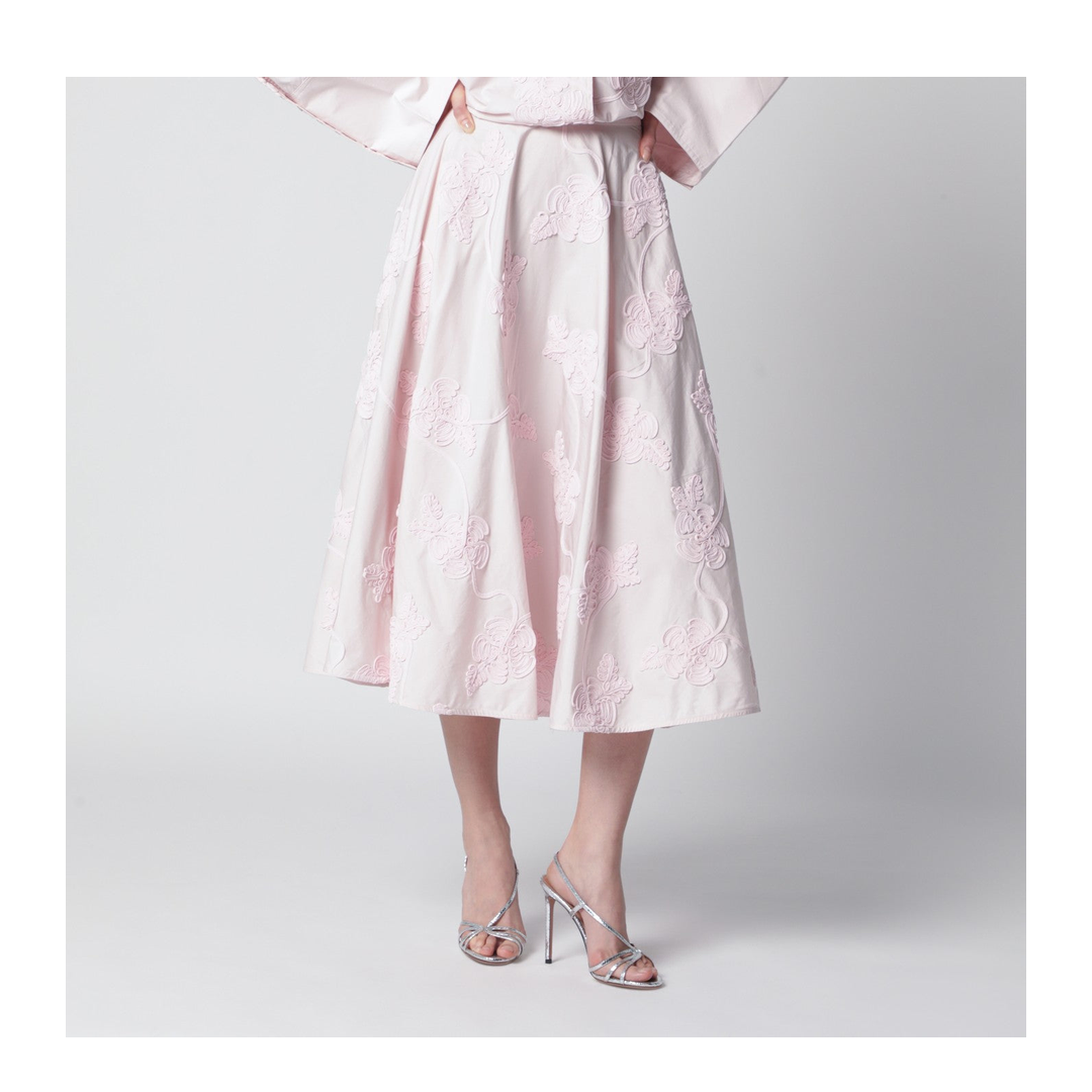 Orchid Pink Skirt With Floral Embroidery - Image 1