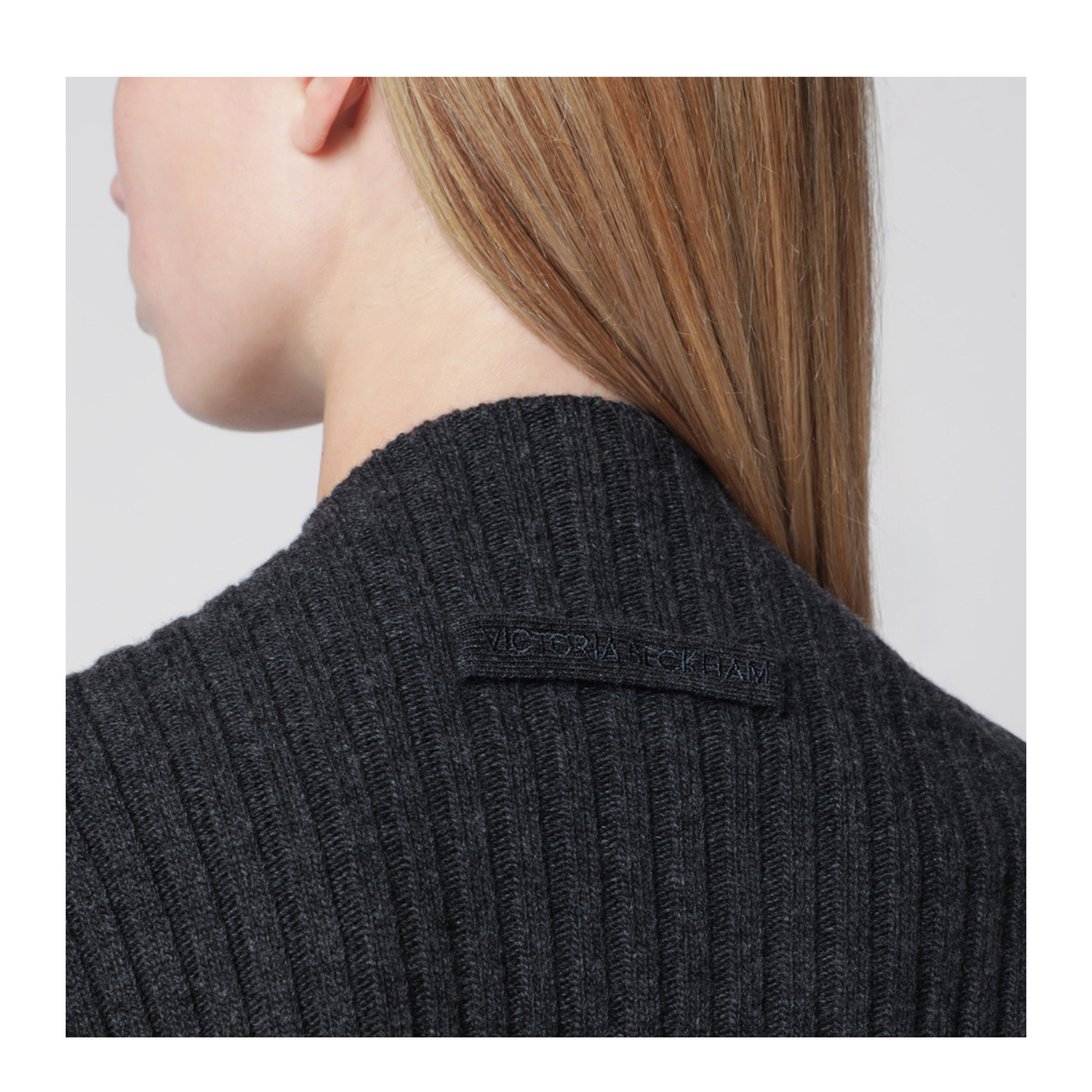 Ribbed Sweater in Burgundy Wool and Cashmere - Image 2