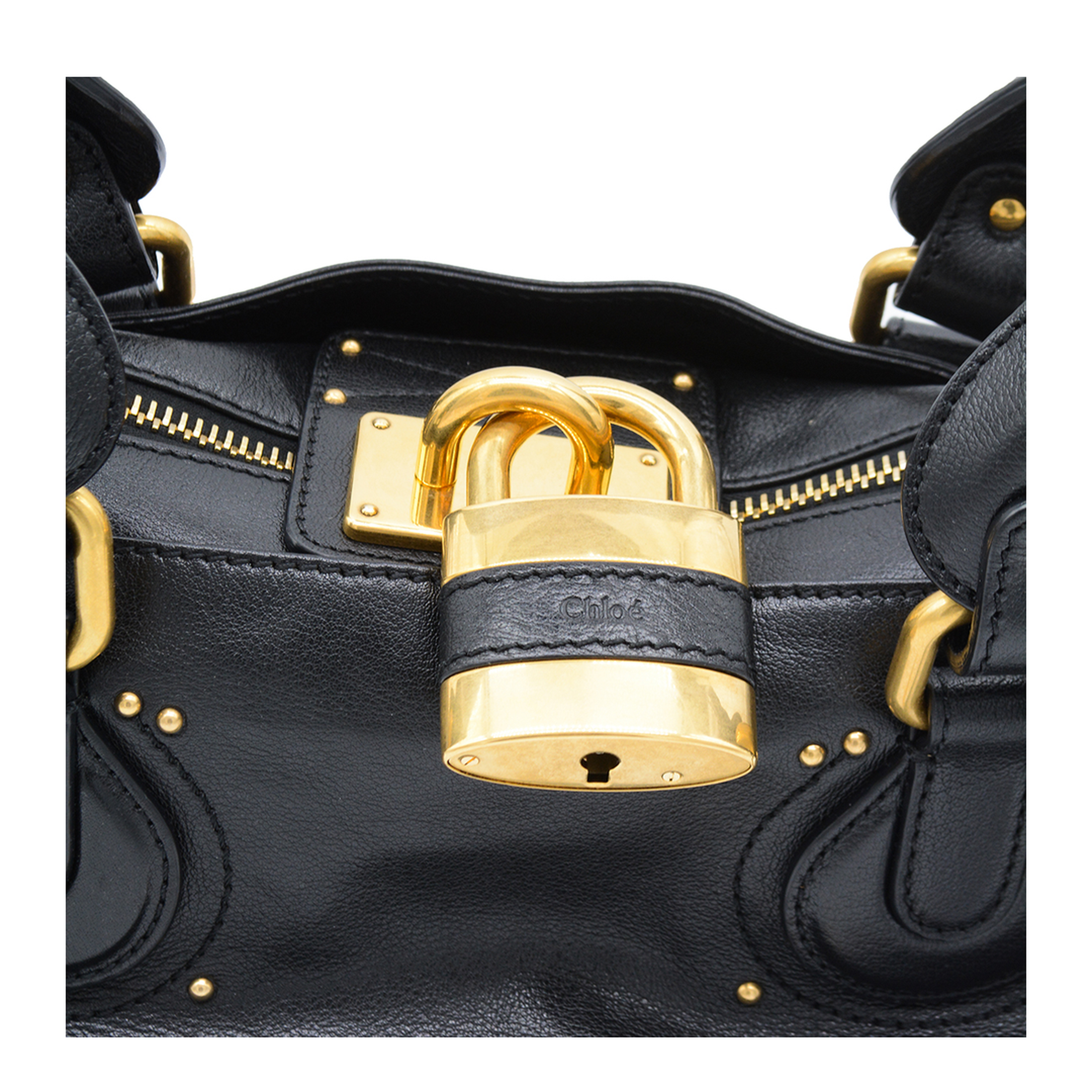 Paddington Grained Buffalo Leather Shoulder Bag - Black - Image 7