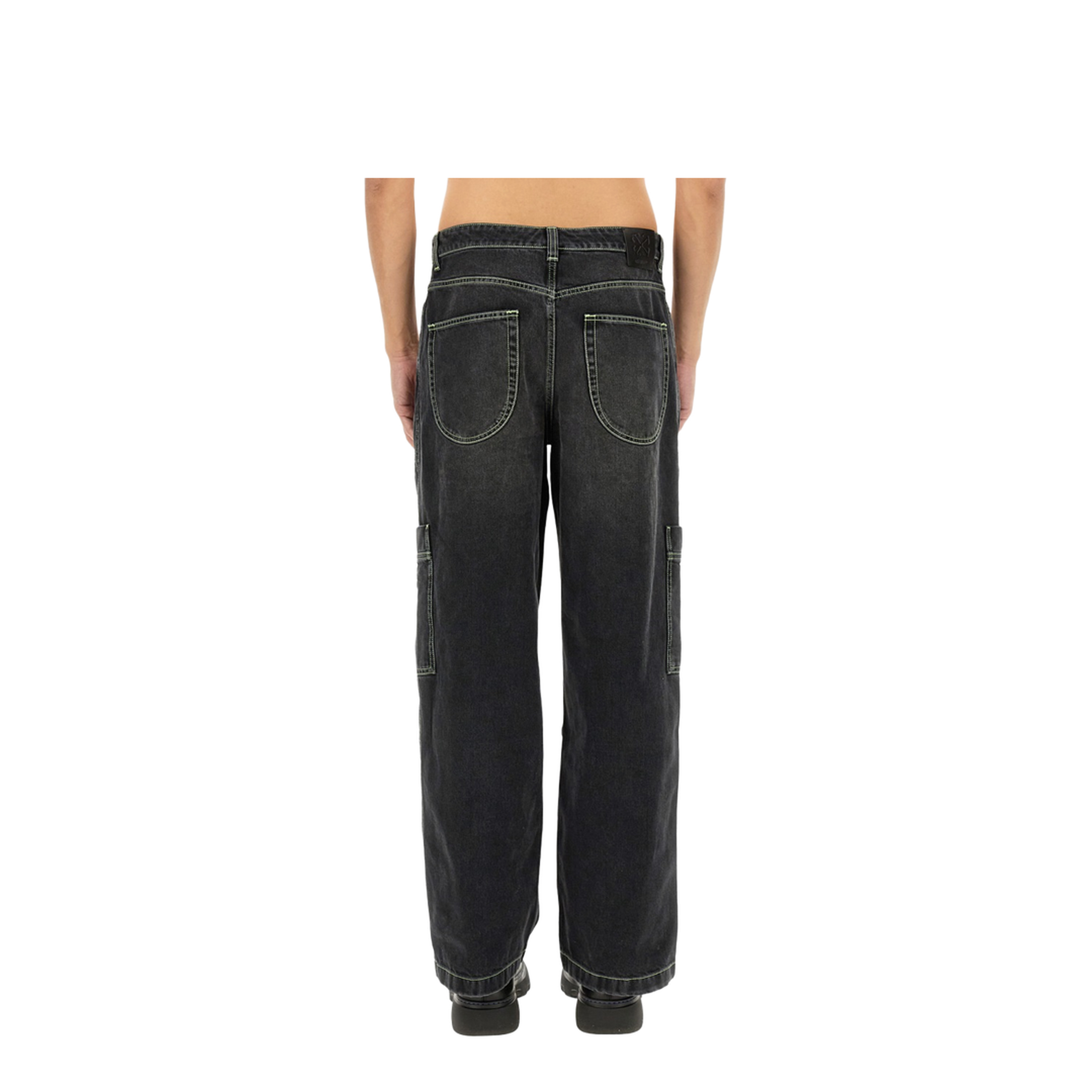 Irregular Denim Cargo Jeans Black - Image 3