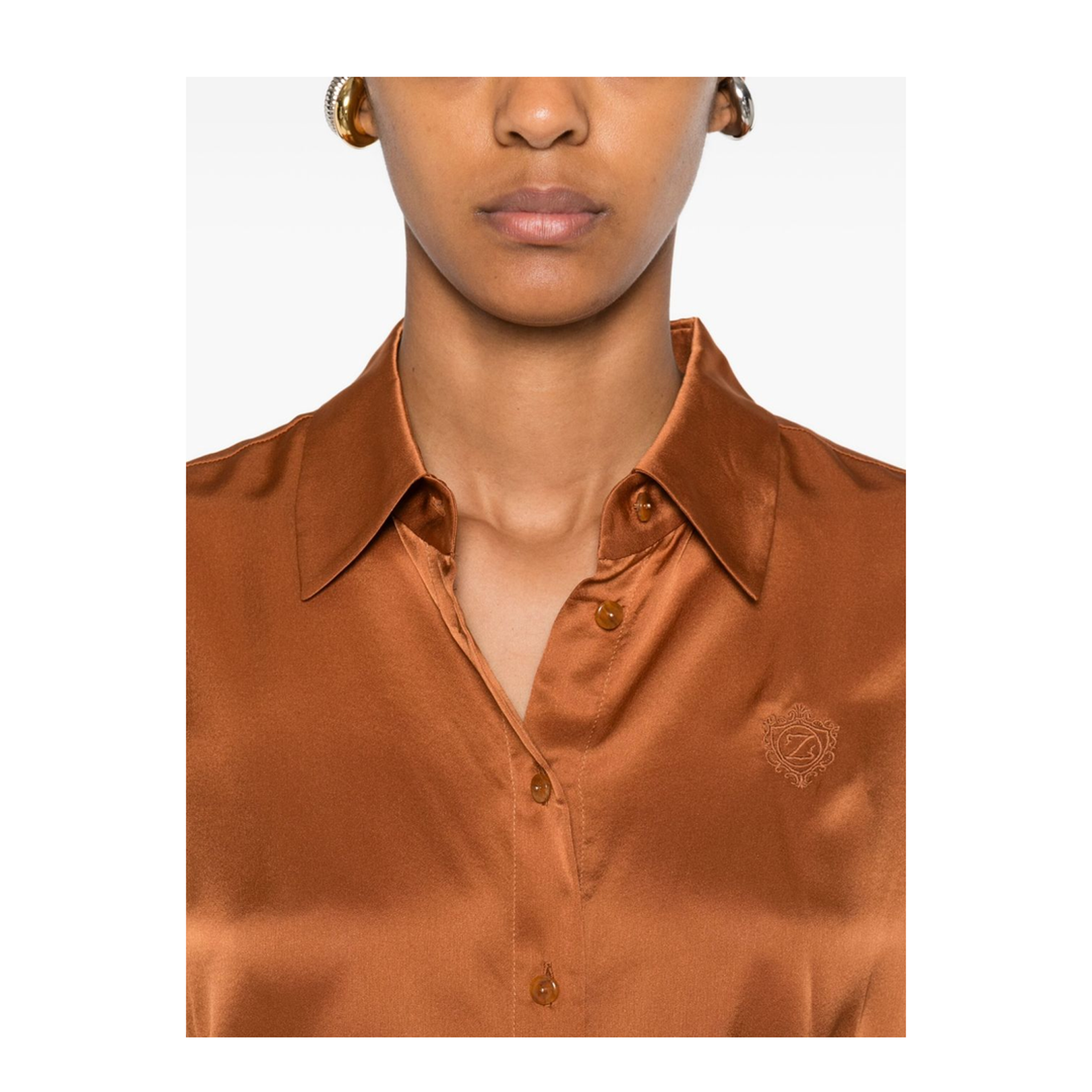 Hypnotic Satin Shirt Olive - Image 2