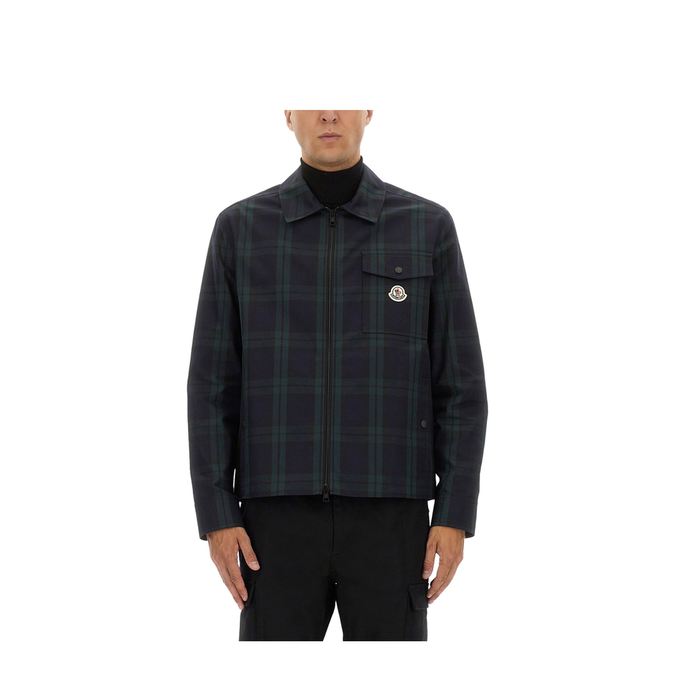 Checked Cotton Gabarine Shirt Jacket - Image 1