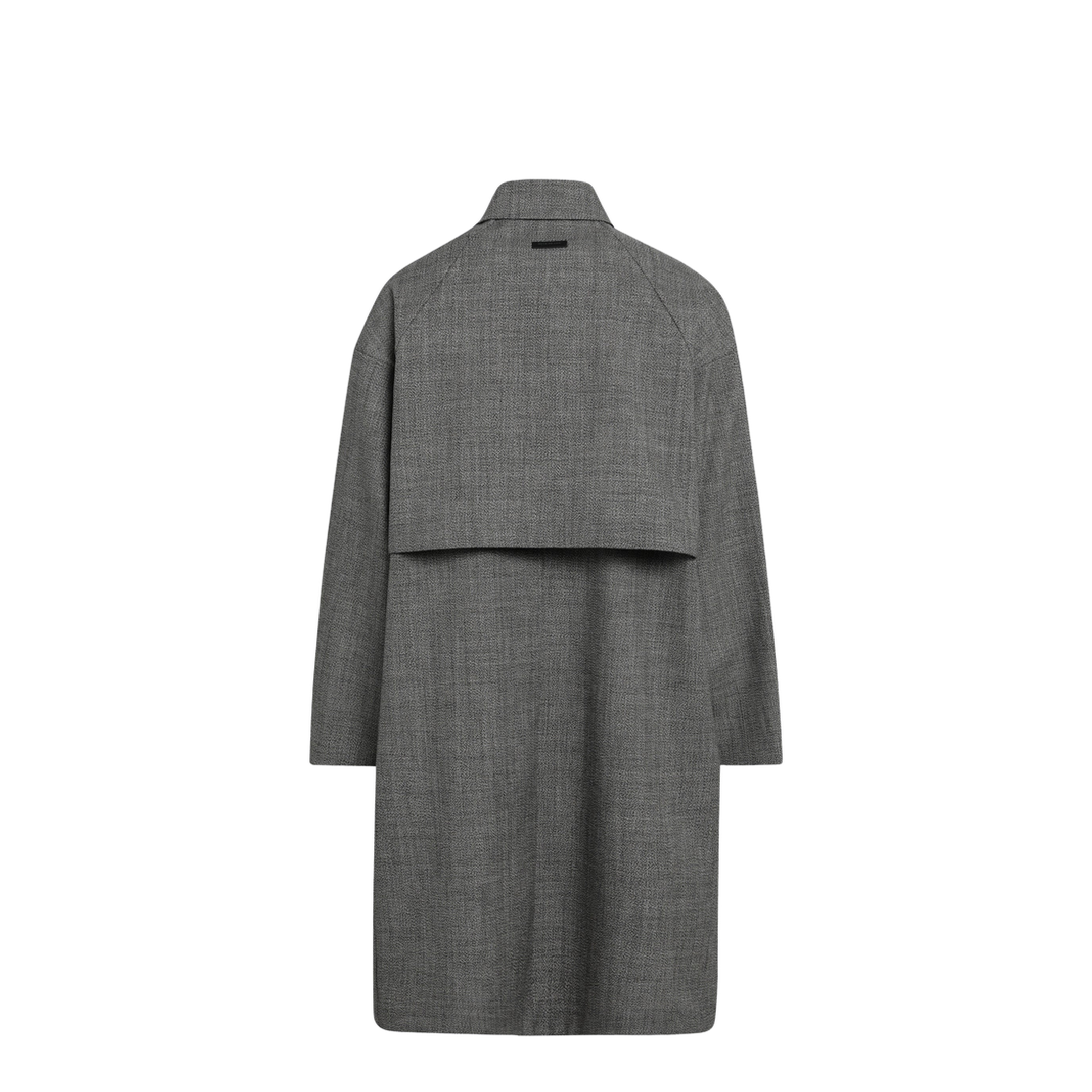 Relaxed Trench Coat In Mouliné Wool - Image 2