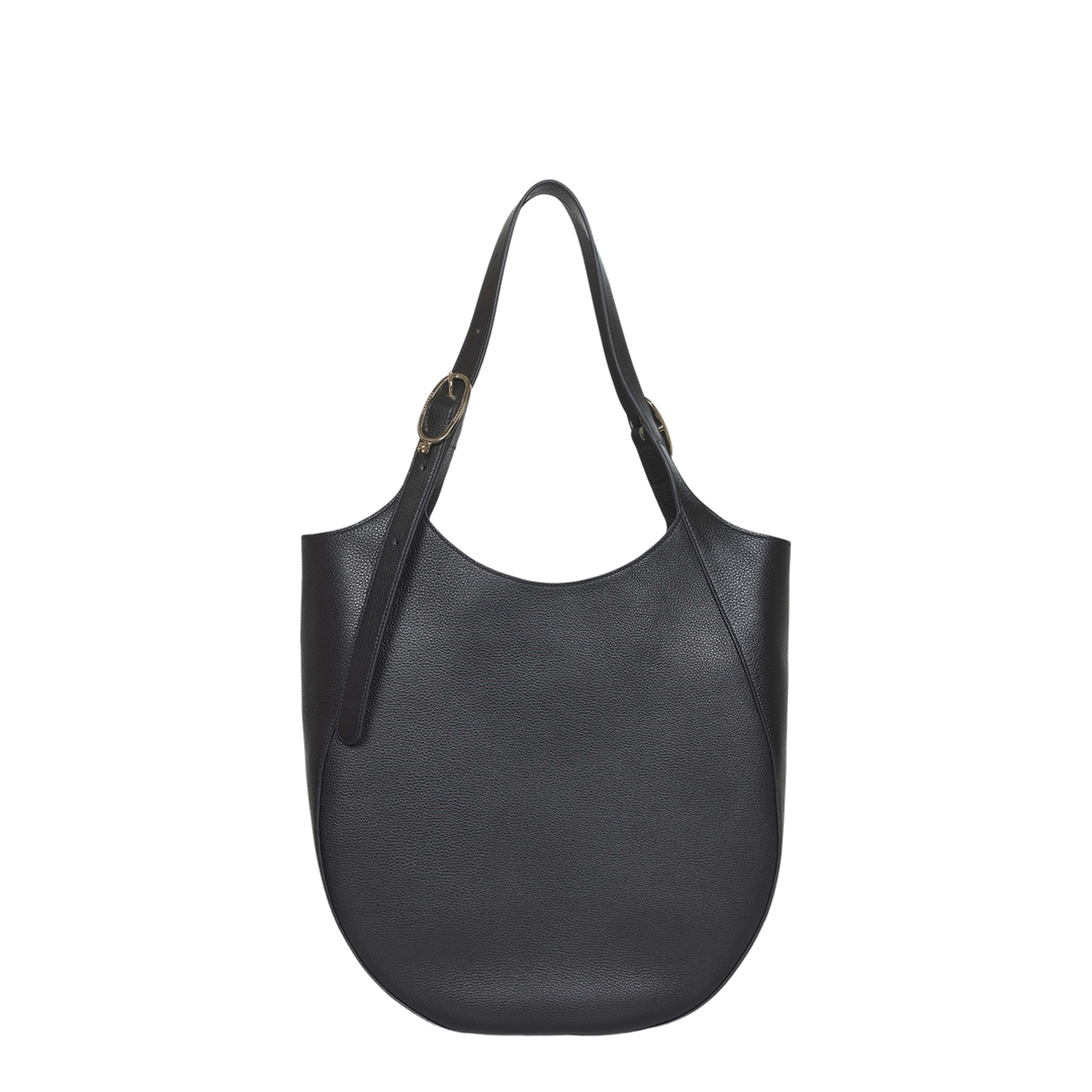 Le Foulonné XL Calf Leather Tote - Black - Image 3