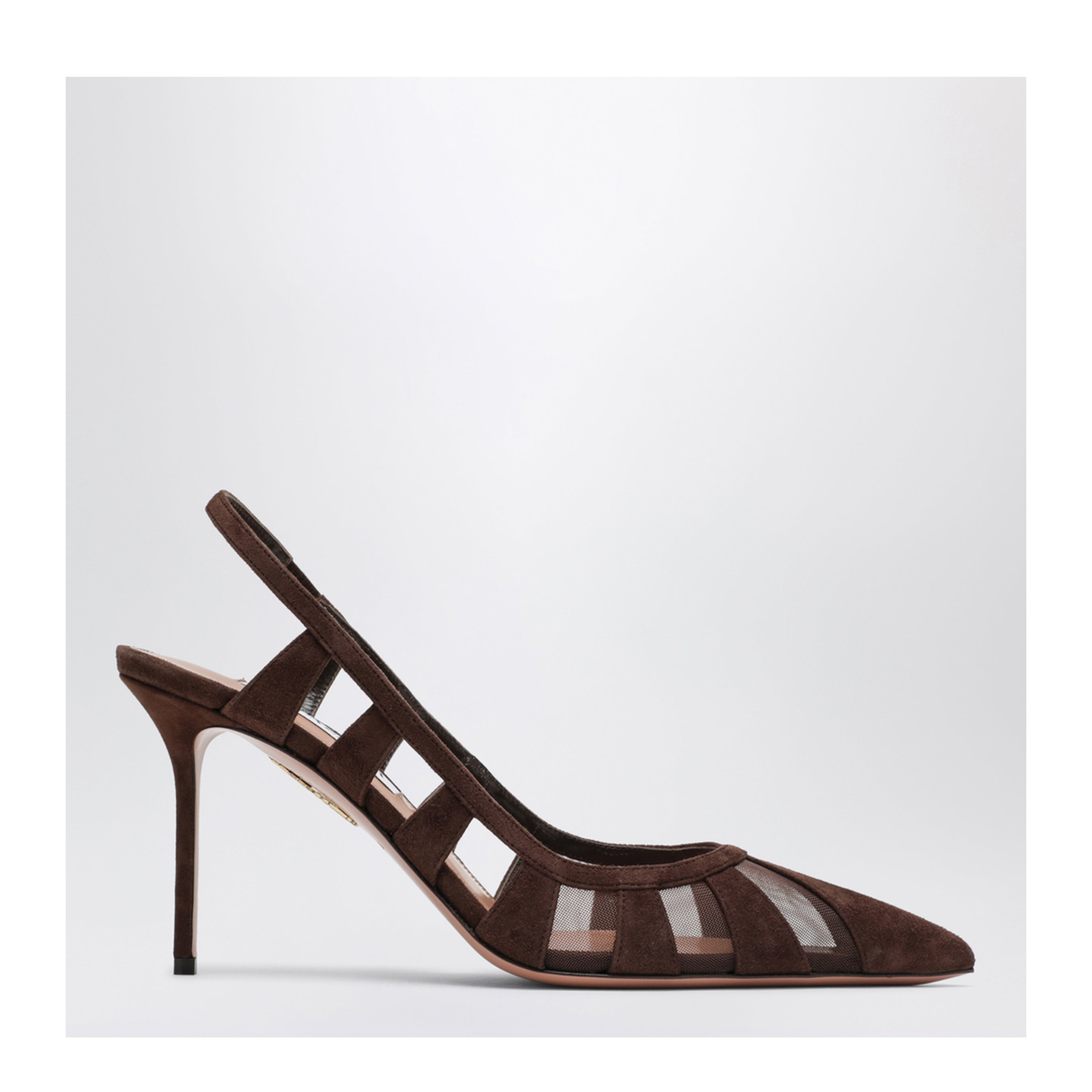 Screen Slingback Pumps in Espresso Suede - Image 1