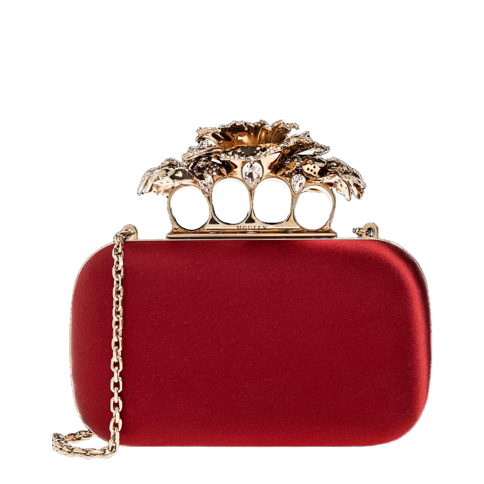 Carnation Knuckle Clutch in Crimson - Image 1