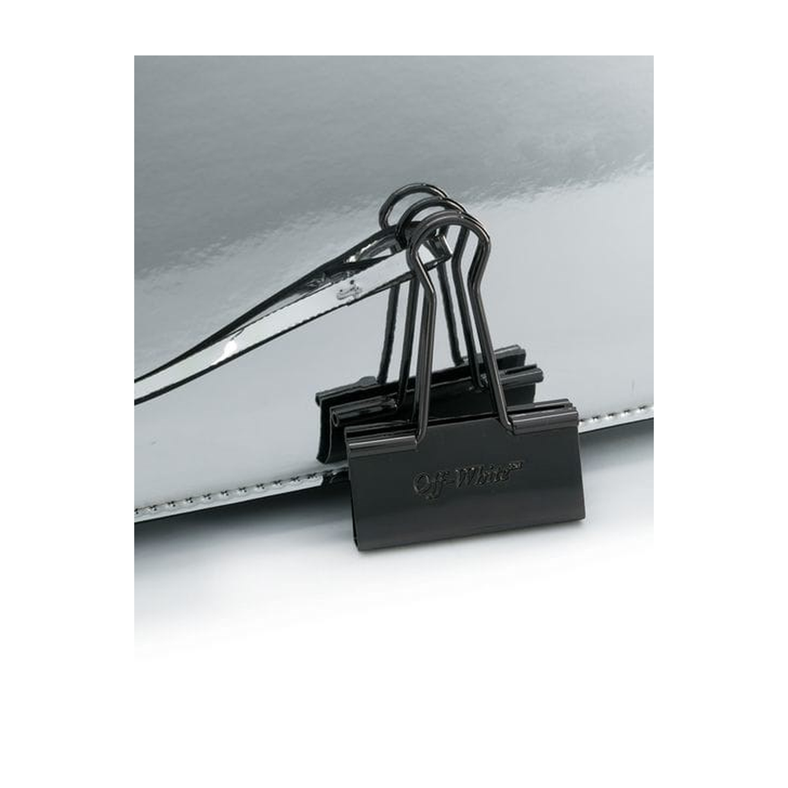 Mirror Binder Clip Silver Shoulder Bag - Image 2