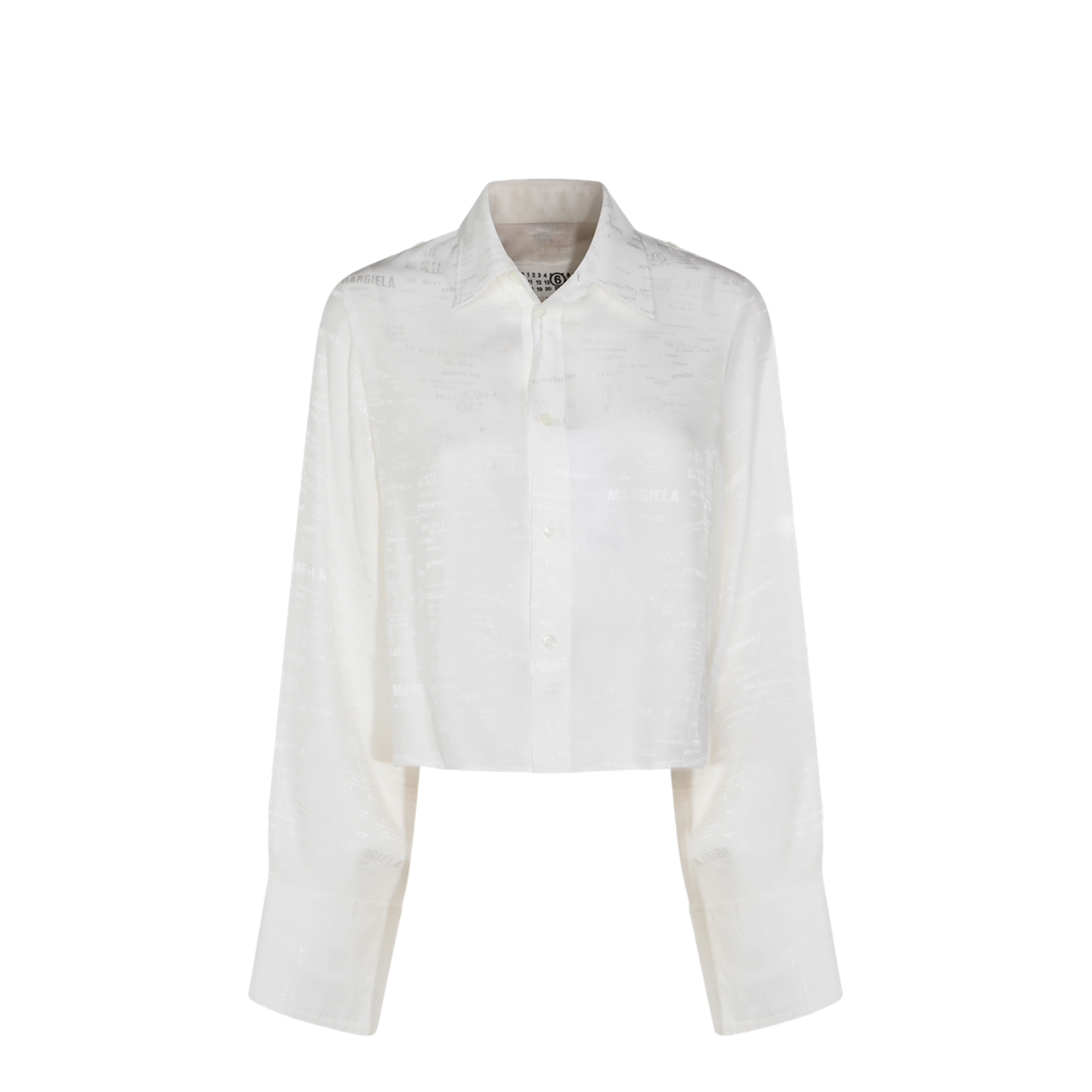 White Shirt with All-Over Logo Graphic - Image 3