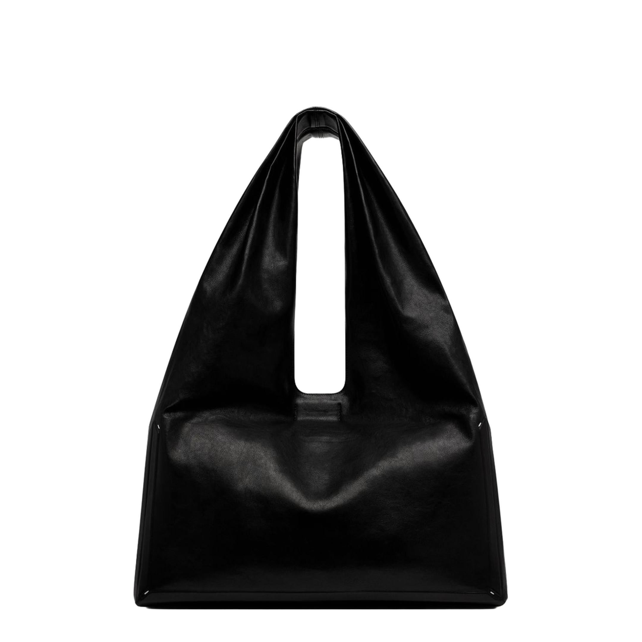 Box Bag XL Sheepskin Leather Shoulder Bag - Black - Image 1