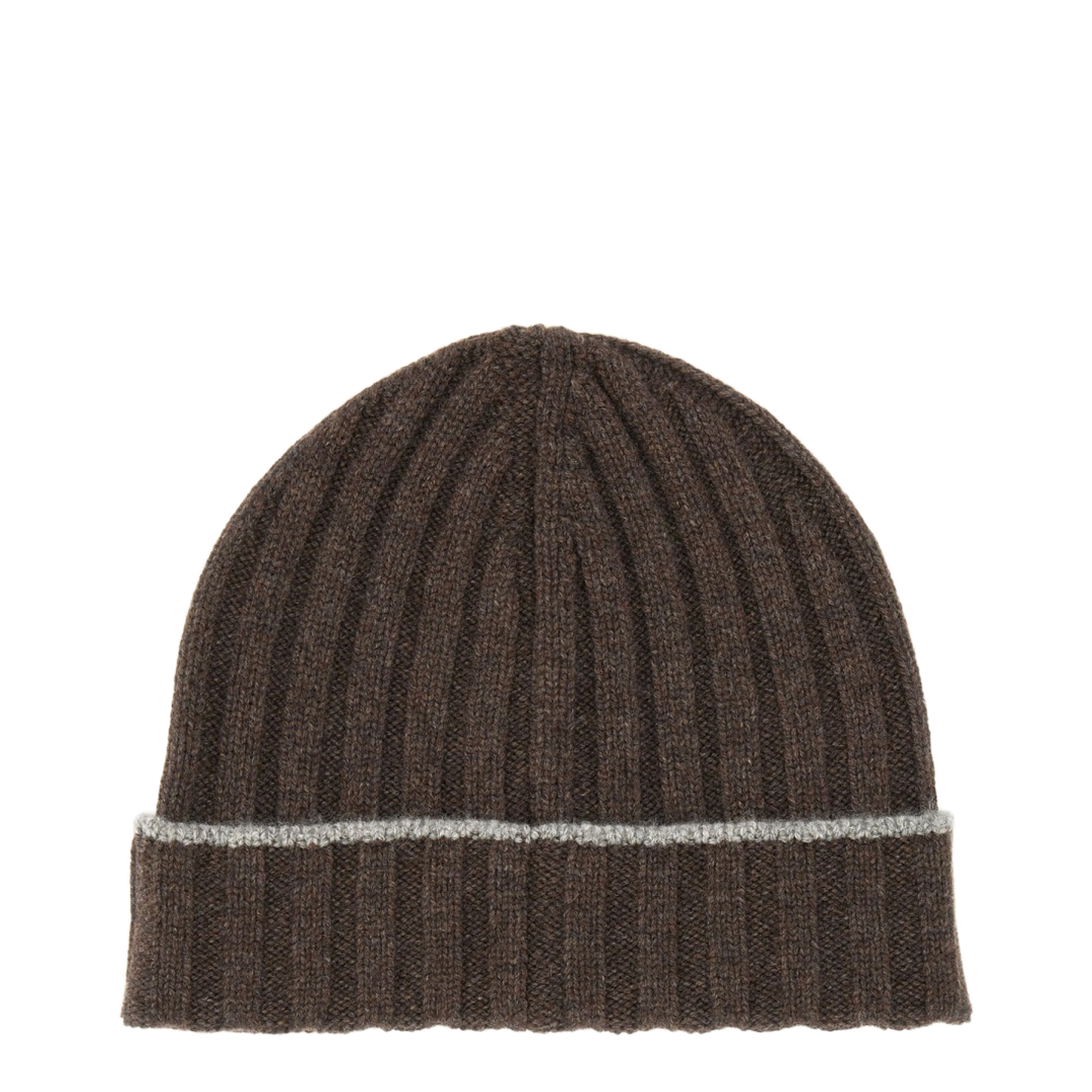 Ribbed-Knit Beanie Hat Brown - Image 2