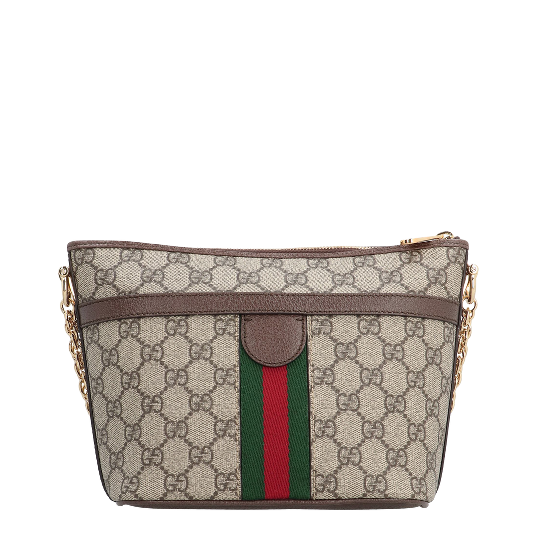 Ophidia Medium GG Supreme Canvas Shoulder Bag - Beige and Ebony - Image 4