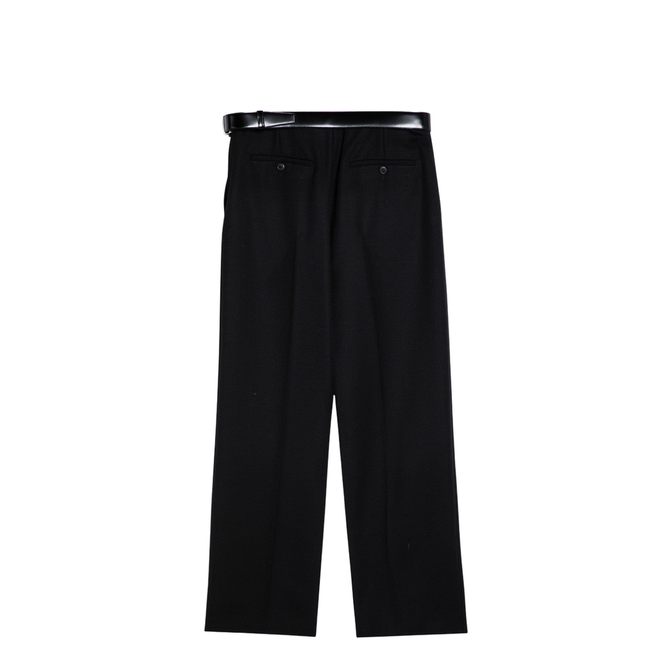 Black Gabardine Trousers with Belt - Image 2