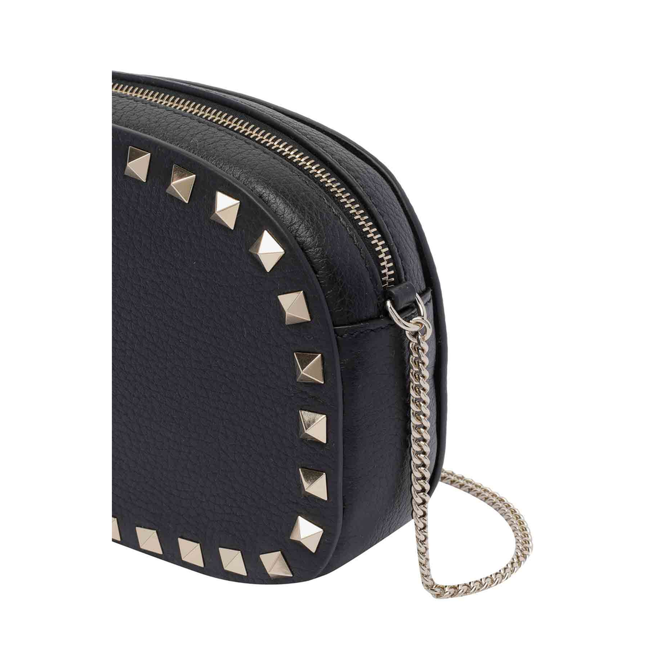 Rockstud Calfskin Pochette - Black - Image 3