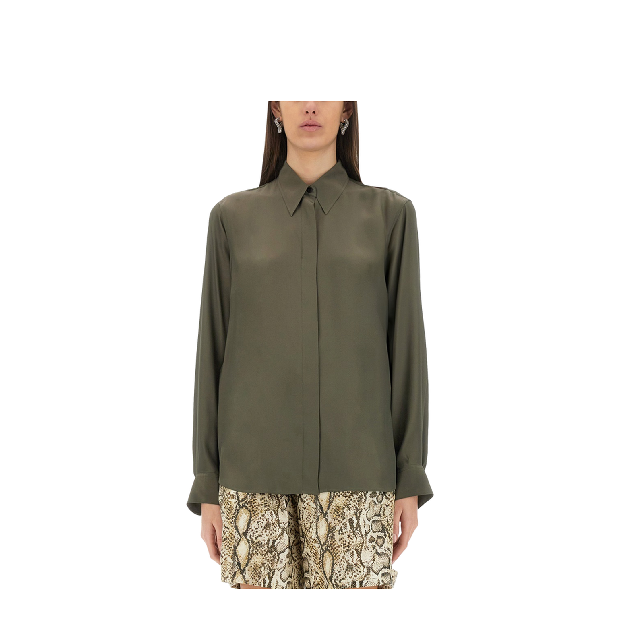 Silk Blend Satin Shirt - Image 1