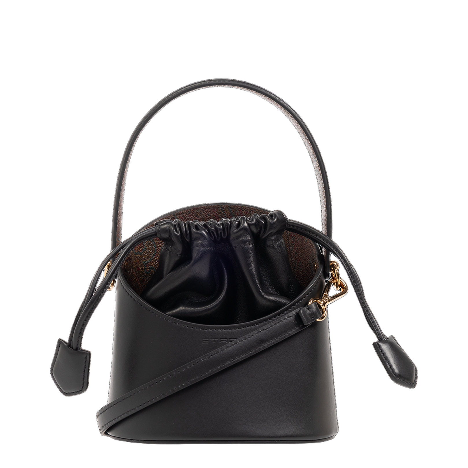 Saturno Small Paisley Bucket Bag - Black - Image 1