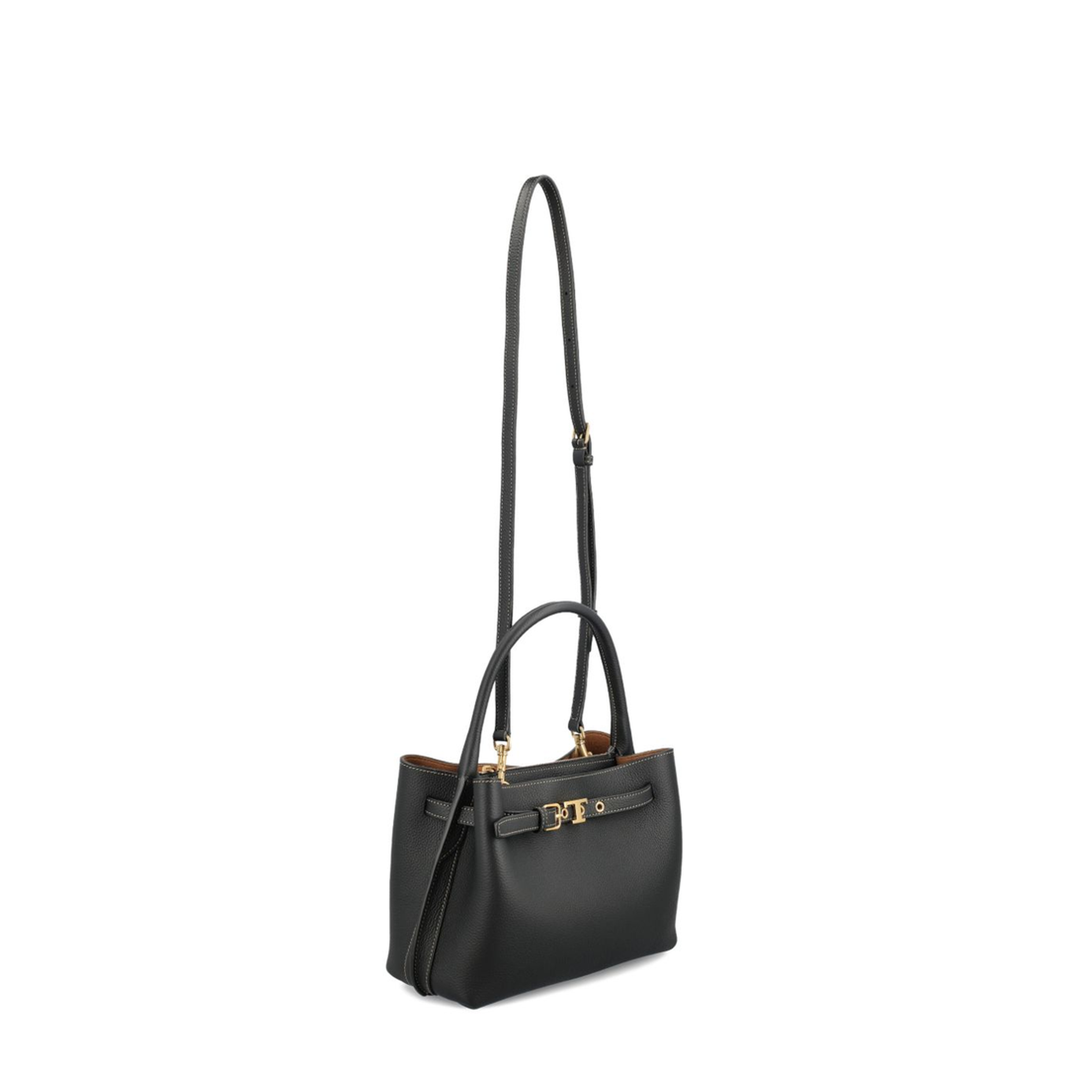 T Timeless Mini Calfskin Leather Top-Handle Bag - Black - Image 3