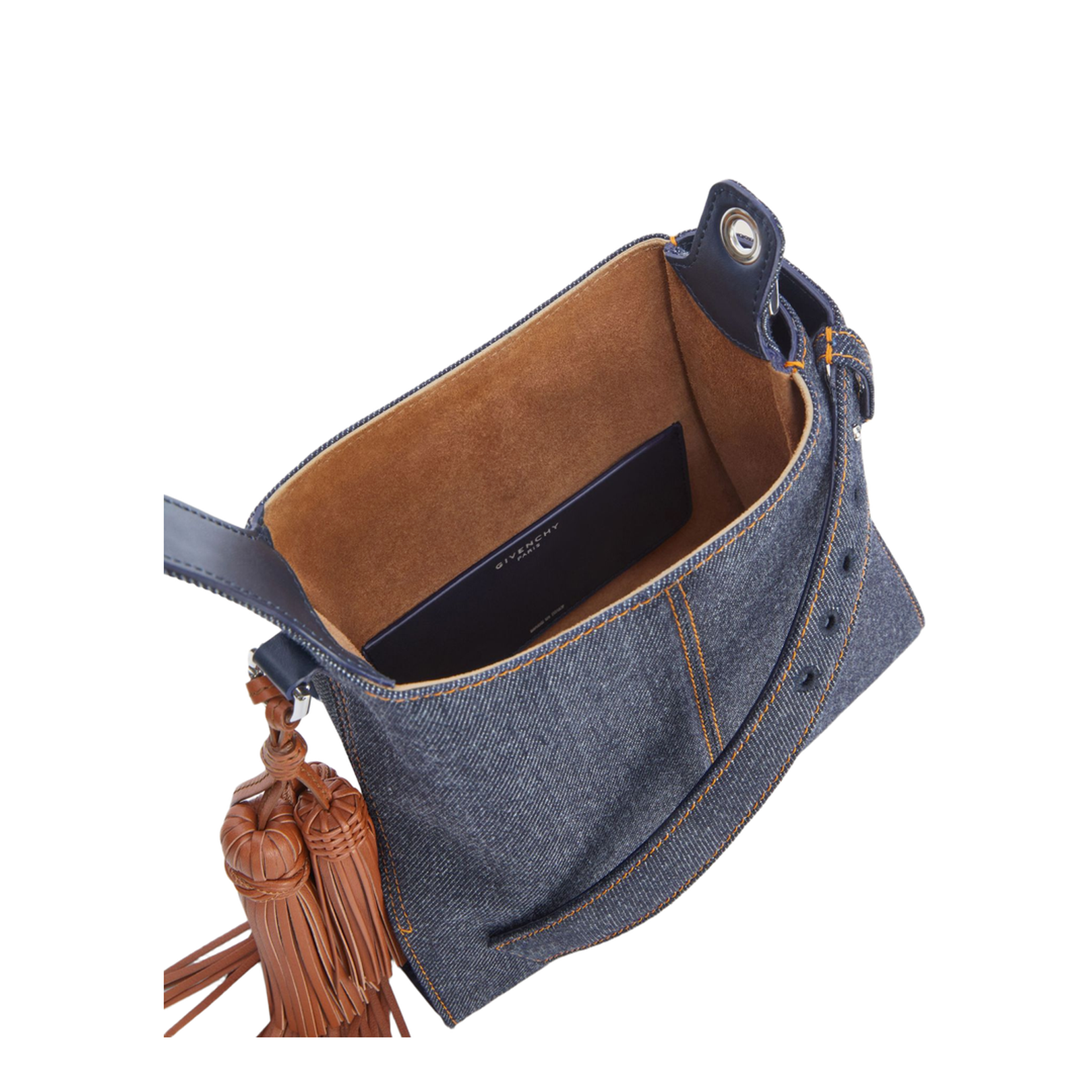 Mini Belted Hobo Bag in Denim - Indigo Blue - Image 4