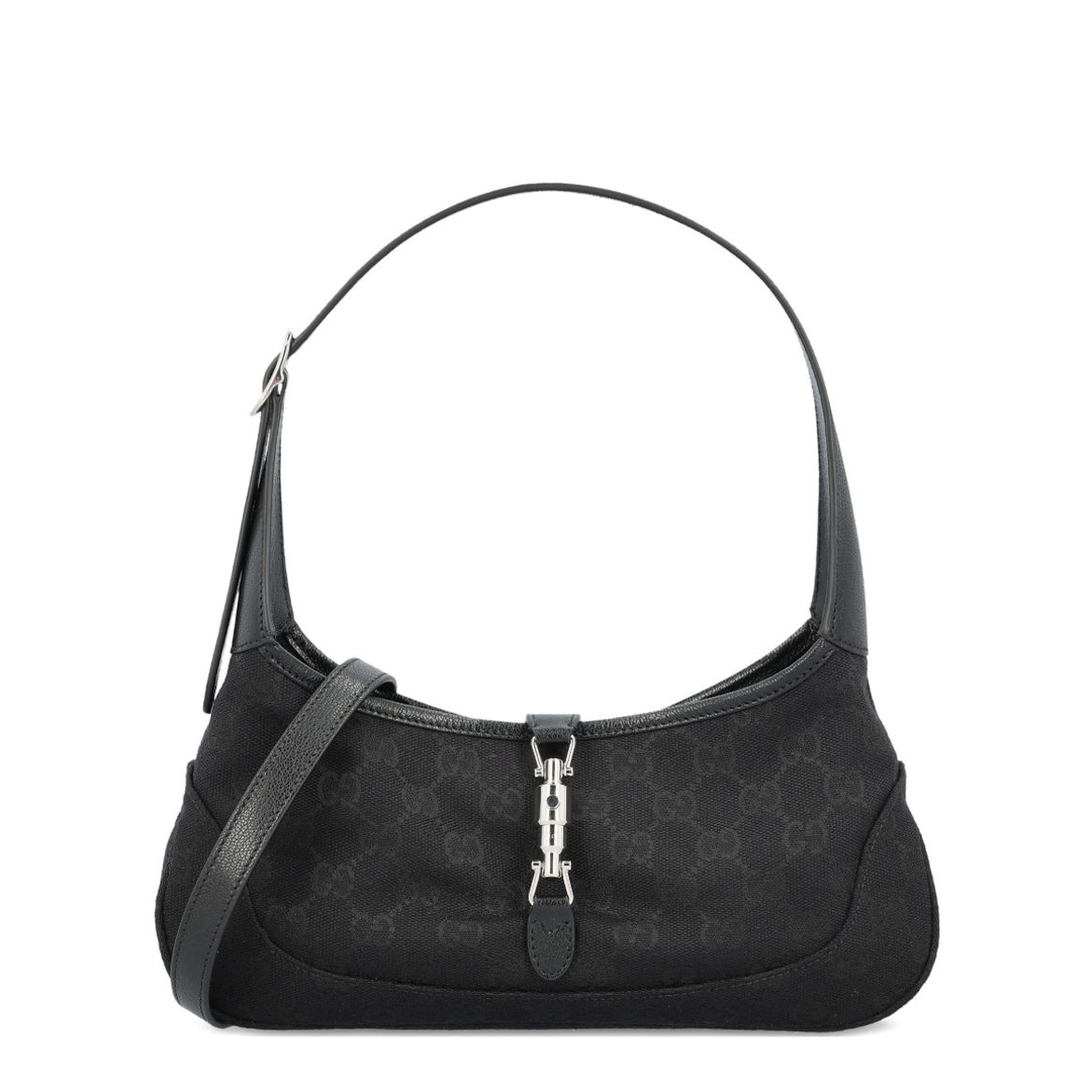 Jackie Slim Medium Canvas Shoulder Bag - Black - Image 1