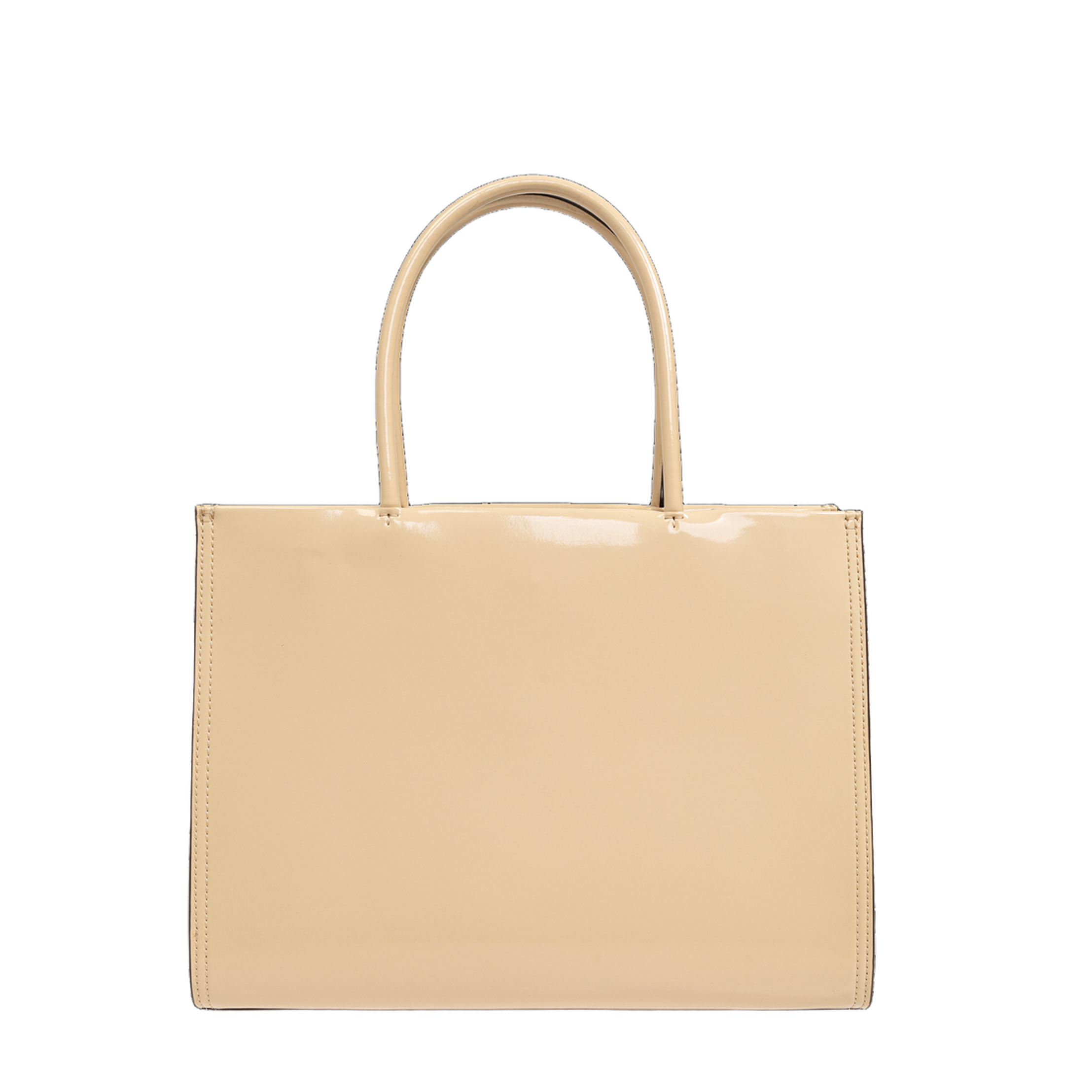 Cream Synthetic Leather Ella Bio Small Shopping Bag - Image 2