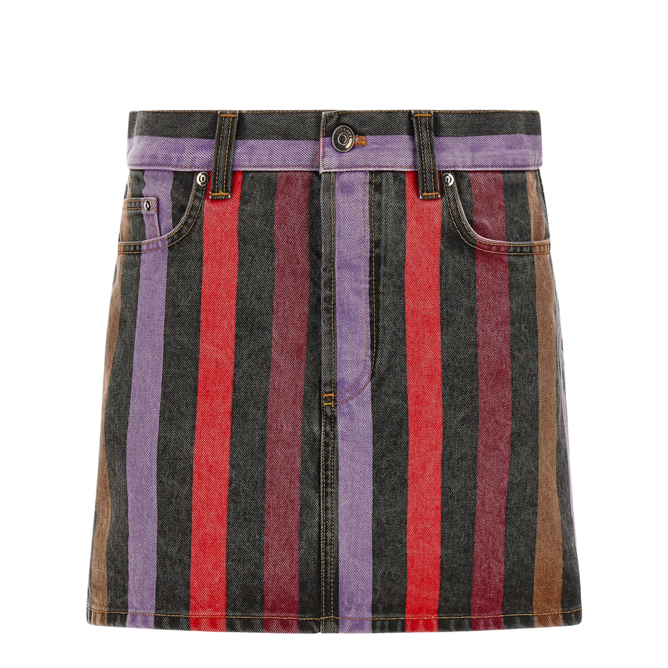 Striped Denim Skirt - Image 1