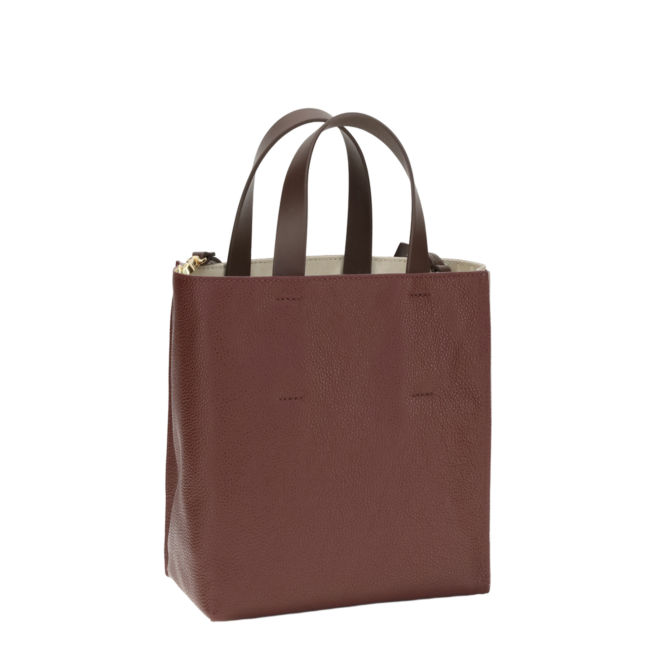 Museo Soft Mini Split Leather Bag - Moon Stone / Dark Burgundy / Coffee - Image 3